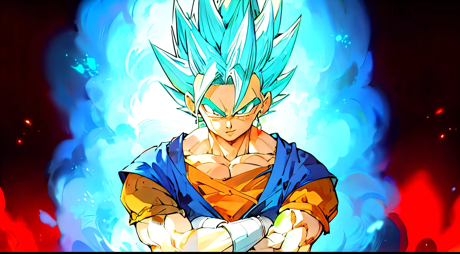 dragon ball vegito, super saiyan blue,