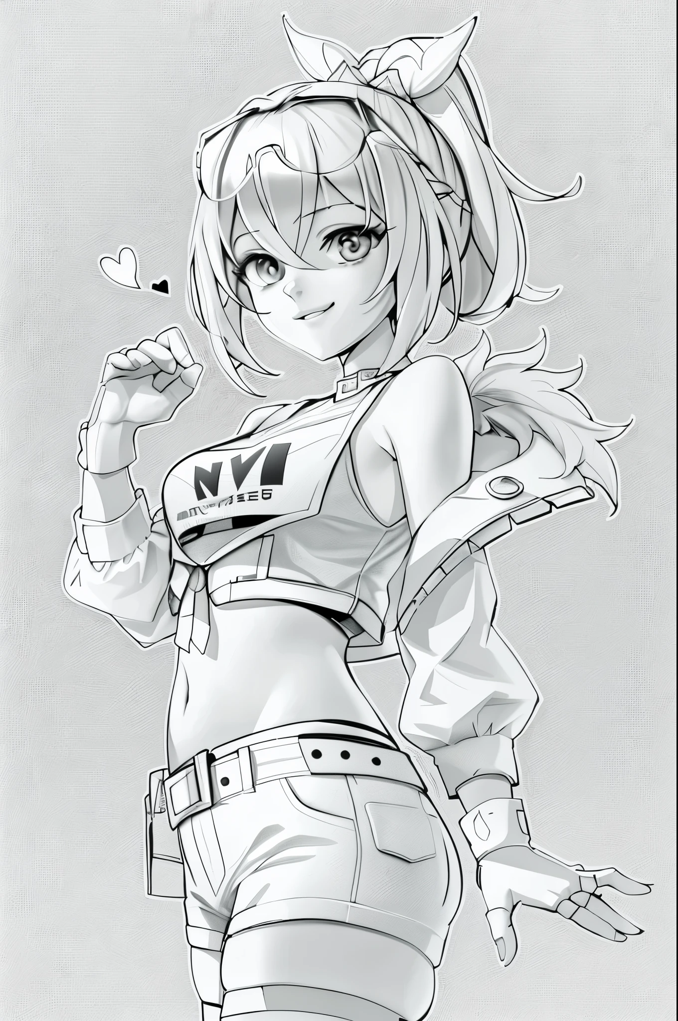 best quality, lineart, 1 girl, nude , clear background, lineart, monochrome, cat ears
