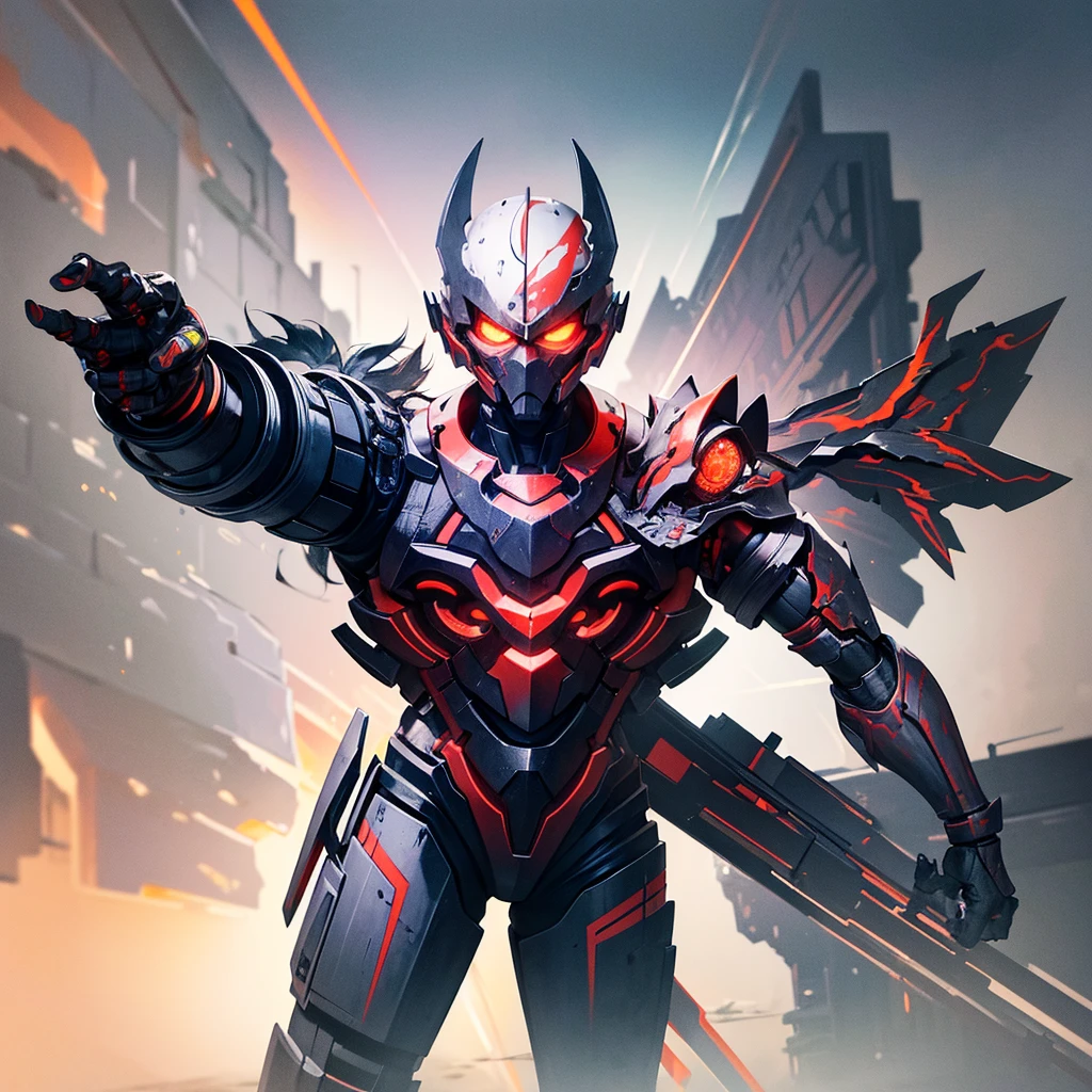A battered cyborg samurai, with obvious damage, is facing off against the evil boss Mecha ninja in an urban decay setting. The scene unfolds with intense energy as the cyborg samurai prepares to engage in an epic battle. The cyborg samurai stands tall, emanating a sense of perseverance and determination. The surface of its body reveals the wear and tear of countless battles, with battle scars and damaged armor adding to its fierce appearance. The cyborg samurai possesses a blend of futuristic technology and ancient samurai aesthetics, embodying the spirit of traditional Japanese warriors in a cybernetic form. The color scheme of the cyborg samurai showcases elements of the traditional Japanese culture, with a focus on vibrant and contrasting hues. The color palette includes rich reds, deep blues, and vibrant gold, representing the iconic Japanese color scheme. These colors add an exquisite touch to the visuals, creating a sense of authenticity and cultural significance. On the other side, the evil boss Mecha ninja stands in a purple chrome color scheme, exuding an aura of mystery and power. The purple chrome finish highlights the ninja's advanced technological enhancements, giving it an otherworldly appearance. The Mecha ninja's design is sleek and agile, with sharp edges and an intimidating presence. The urban decay setting adds a gritty and dystopian atmosphere to the scene. The backdrop is filled with dilapidated buildings, overgrown vegetation, and decaying infrastructure, signifying the aftermath of a once-bustling city. The crumbling structures and faded graffiti emphasize the sense of abandonment and desolation. In terms of image quality, the prompt demands the highest standards. The generated image should possess the best quality, with a resolution of 4k or 8k. The level of detail should be ultra-detailed, approaching photorealism. The lighting should be carefully designed, with studio lighting techniques enhancing the overall impact of the image. The co
