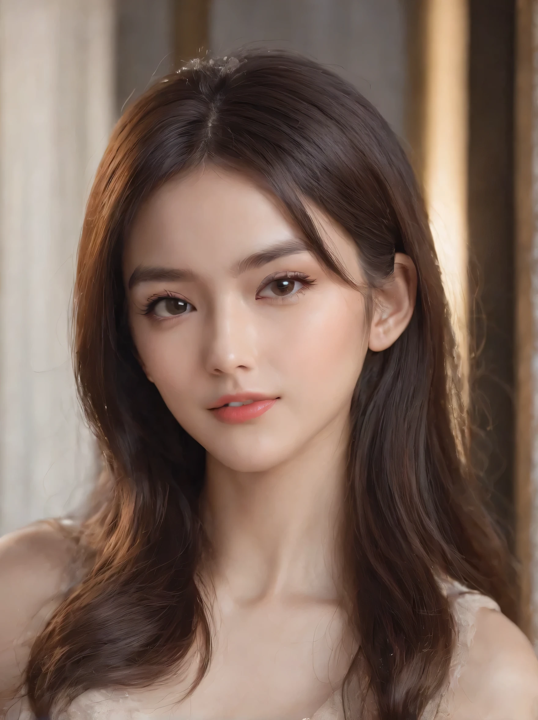 masterpiece, best quality, {best quality}, {{masterpiece}}, {highres}, focus, anime style, a closeup of a cartoon of a woman, girl design, portrait, giesha, anime image, long hair, black hair, straight eyes, hair covering ears, polished and powerful look, exotic, tall, freckles, cheerful, romantic clothing, colorful, colors  