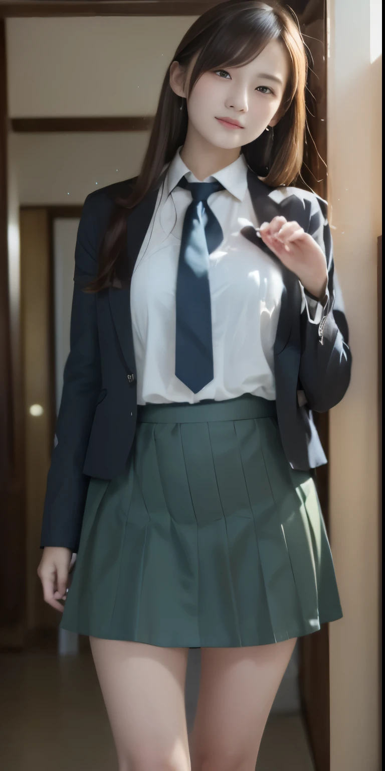最高masterpiece、highest quality、shape、Super detailed、High resolution、8Kのwallpaper、完璧なダイナミックな構shape、beautiful and detailed eyes、natural color lip, ランダムでsexy pose,very kind smile、 girl、cute、expensive、(highest quality:1.3)、(masterpiece:1.3)、(The Super detailed:1.3)、(wallpaper, one girl:1.1)、(delicate hands and fingers:1.2)、(Detailed super oily shiny skin:1.1)、Beautiful and lustrous thighs、(Japanese high school girl uniform、skirt、Diploma tube:1.7)、(beautiful and toned legs:1.4)、slender body shape、brown hair head、(Stable facial depiction:1.5)、((Semi-long random hairstyle:1.3))、beautiful sister、(Are standing:1.4)、sexy pose、(((Background of the school gate)))、((Beautiful drooping big:1.5))、(beautiful double eyelids:1.3)、look at the camera、Pelvic expanse、perfect lighting
