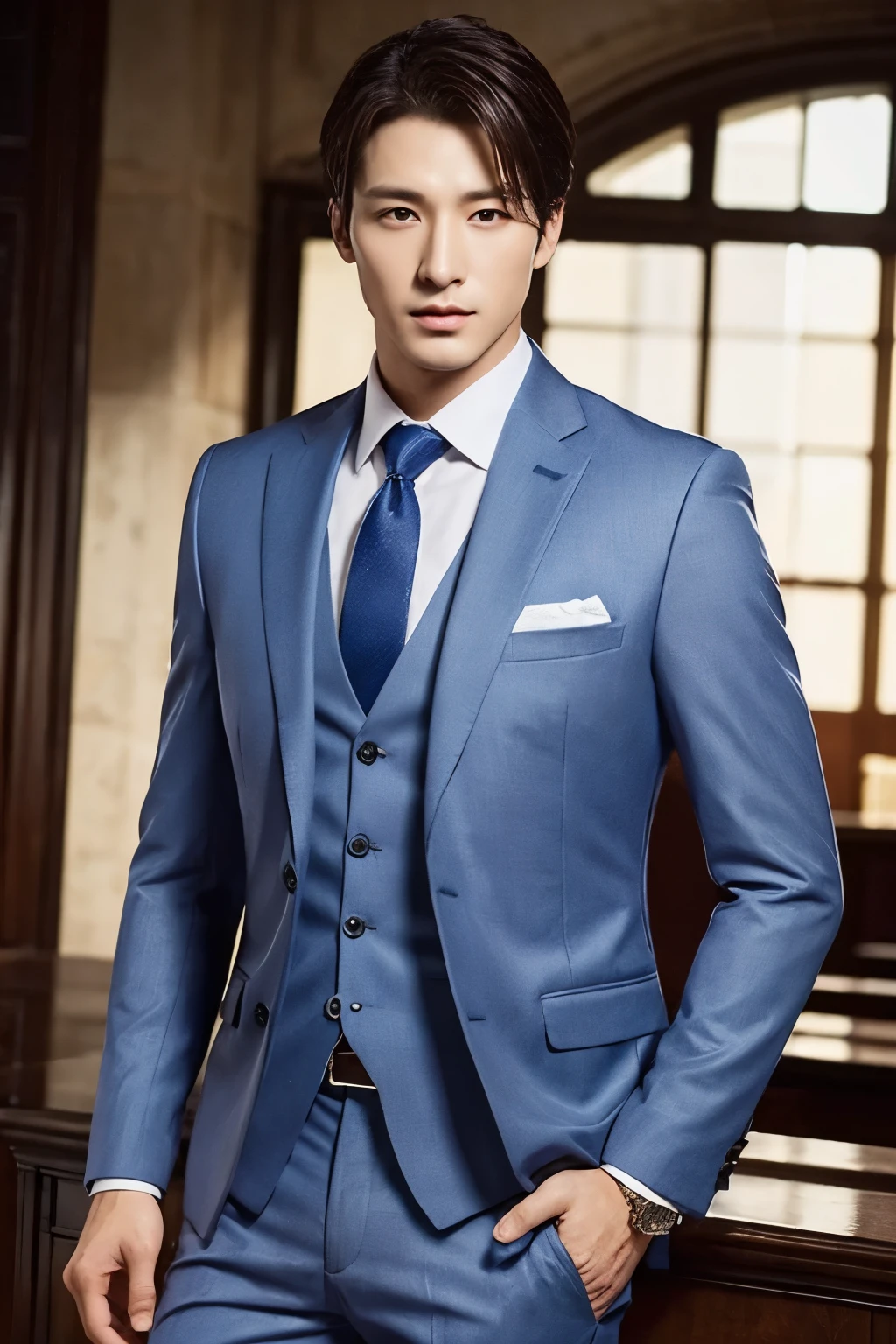 masterpiece, best quality, ultra detailed, solo man, male focus, business suits