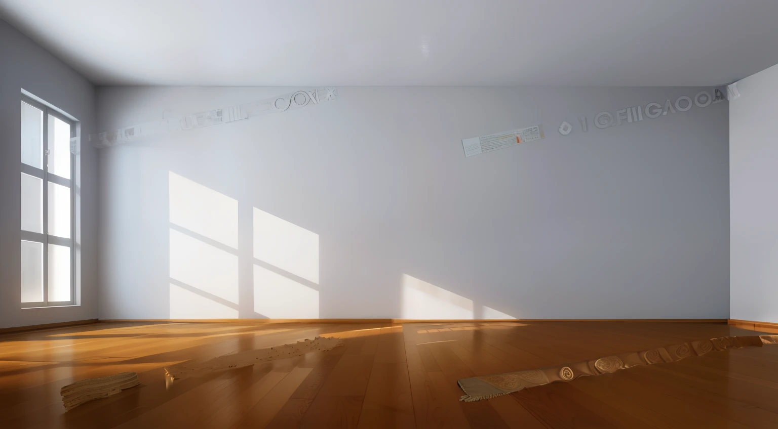 a rendering of a empty room with a wooden floor and a window, photorealistic room, realistic afternoon lighting, natural light in room, personal room background, volumetric natural light, empty room, volumetric noon lighting, 3 d render even lit, high res eautiful lighting, bright daylight indoor photo, fully rendered light to shadow, realistic light and shadow