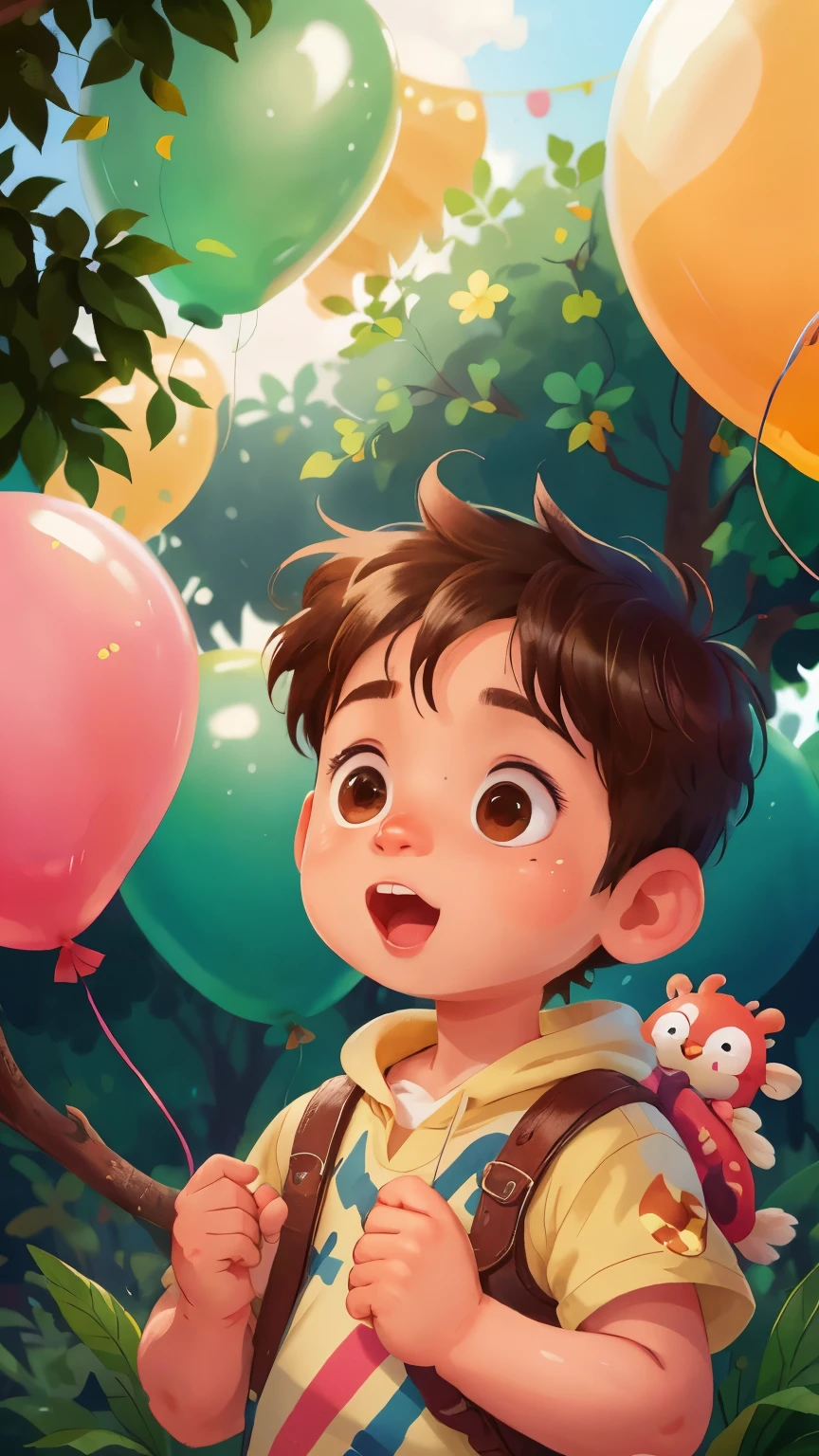 A boy, zoo, many balloons, happy, happy, perfect quality, clear focus (clutter - home: 0.8), (masterpiece: 1.2) (realistic: 1.2) (bokeh) (best quality) (detailed skin: 1.3) (intricate details) (8K) (detail eyes) (sharp focus), (happy), with name punit