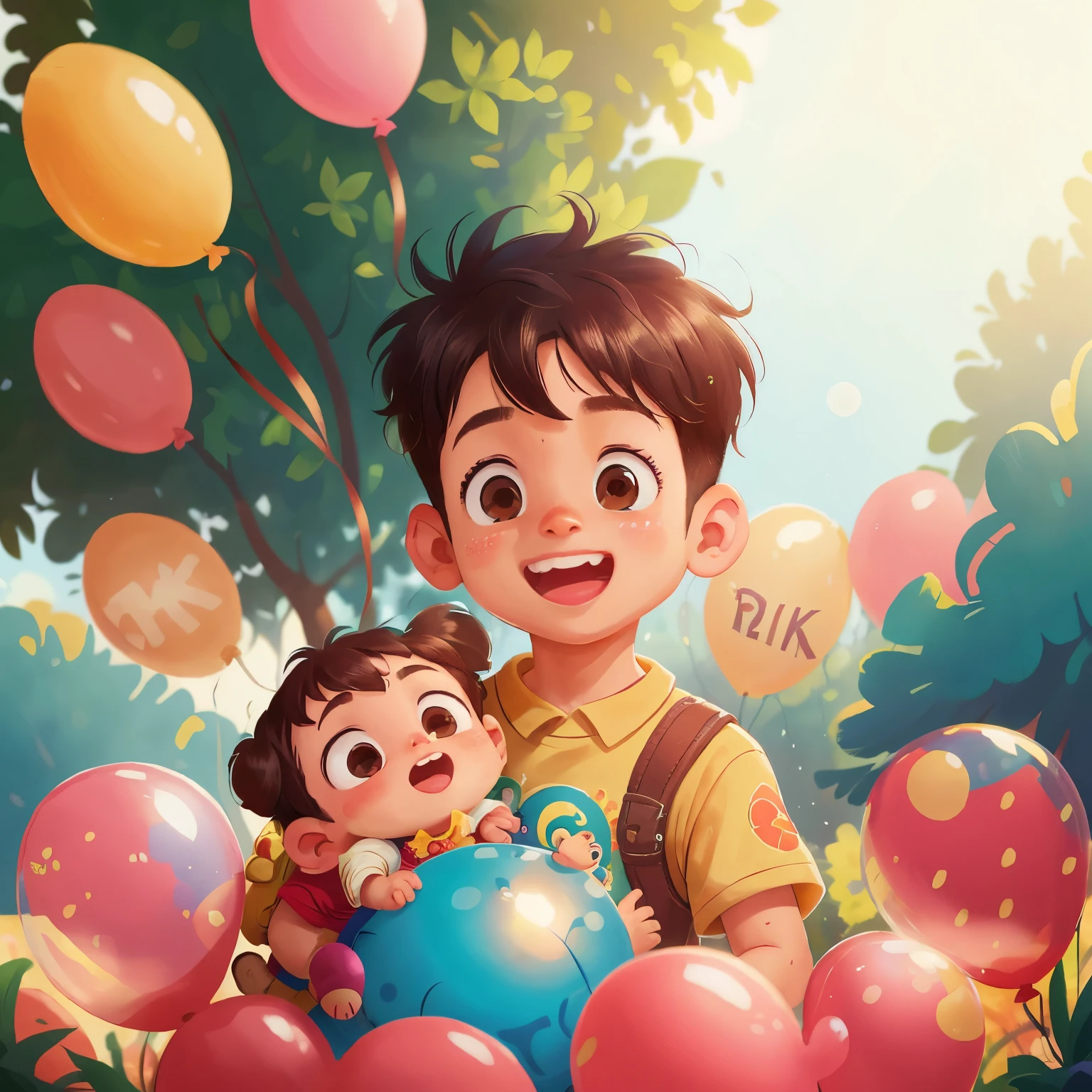 A boy, zoo, many balloons, happy, happy, perfect quality, clear focus (clutter - home: 0.8), (masterpiece: 1.2) (realistic: 1.2) (bokeh) (best quality) (detailed skin: 1.3) (intricate details) (8K) (detail eyes) (sharp focus), (happy), with name punit