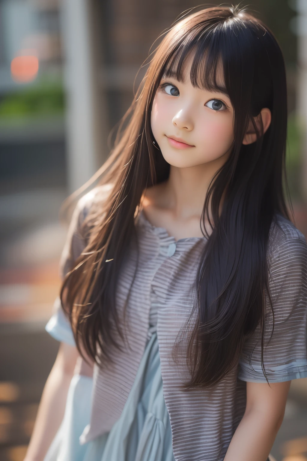 ((sfw: 1.4)), (sfw, long-hair, sidelocks-hair, 1 Girl)), Ultra High Resolution, (Realistic: 1.4), RAW Photo, Best Quality, (Photorealistic Stick), Focus, Soft Light, ((15 years old)), ((Japanese)), (( (young face))), (surface), (depth of field), masterpiece, (realistic), woman, bangs, ((1 girl))