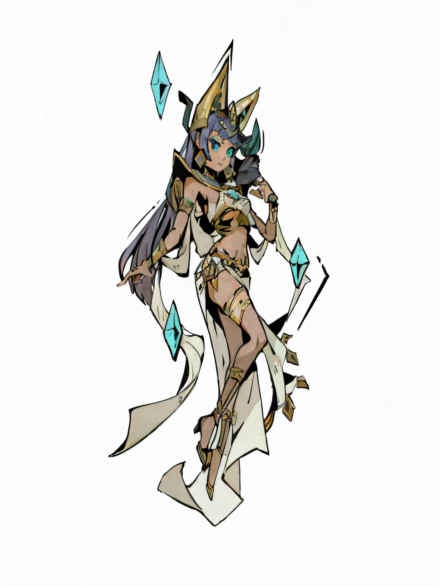 Image of a woman holding a sword in Arafad, zodiac knight girl, Senna in League of Legends, portrait zodiac knight girl, storm egyptian god, desert fighter ancient mage, Ramlessa Valentine&#39;s day, Holy Robot Necromancer Girl, Epic Mage Girl Character, Goddess Artemis giggles, the god athena