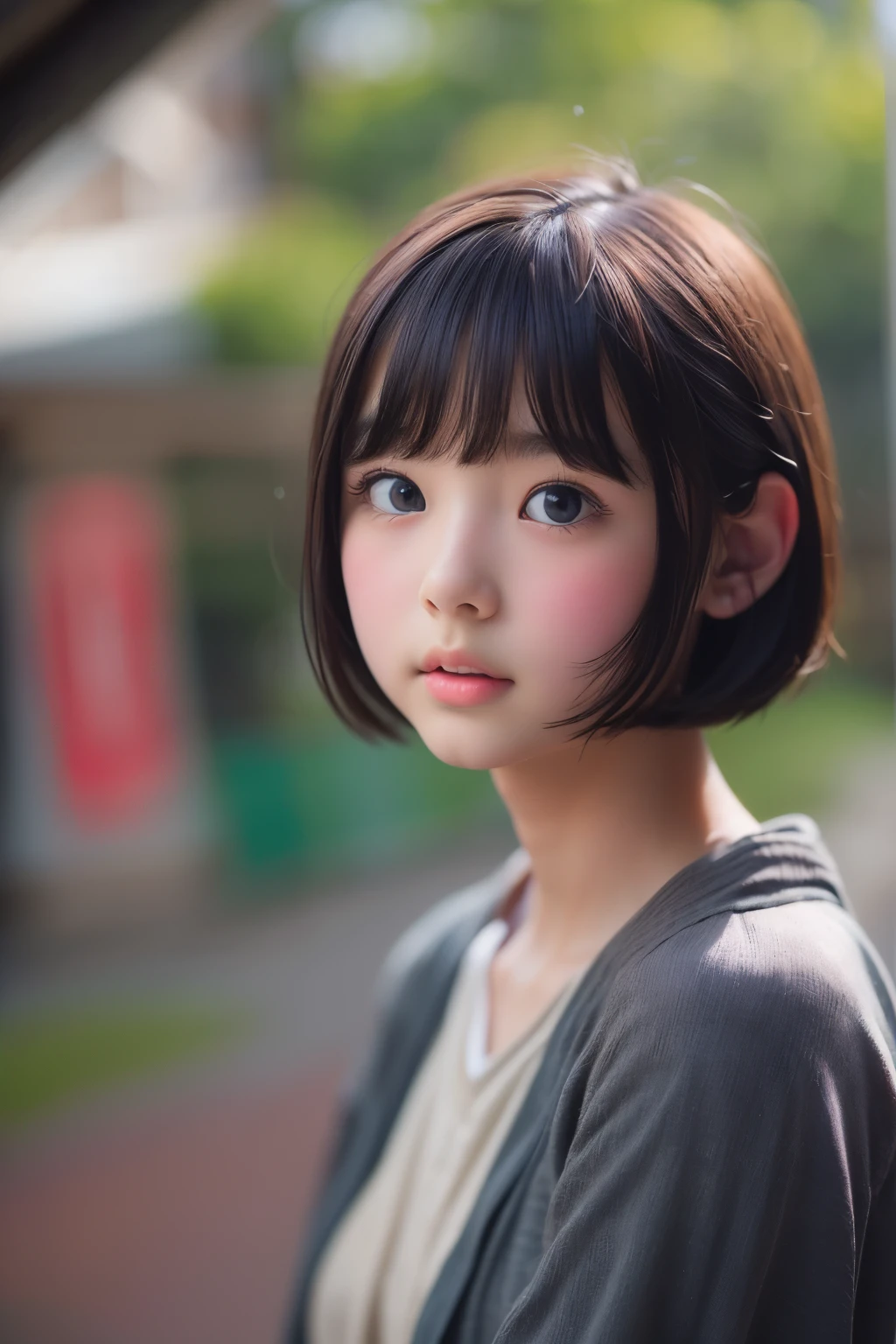 ((sfw: 1.4)), ((sfw, short hair, sidelocks-hair, heavy breathing, 1 Girl)), Ultra High Resolution, (Realistic: 1.4), RAW Photo, Best Quality, (Photorealistic Stick), Focus, Soft Light, (()), ((Japanese)), (( (young face))), (surface), (depth of field), masterpiece, (realistic), woman, bangs, ((1 girl))