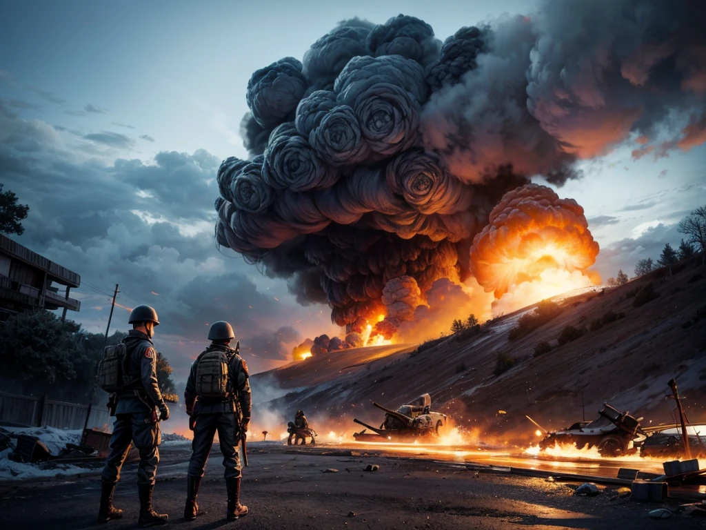 The final battle, the Third World War, nuclear bomb explosion