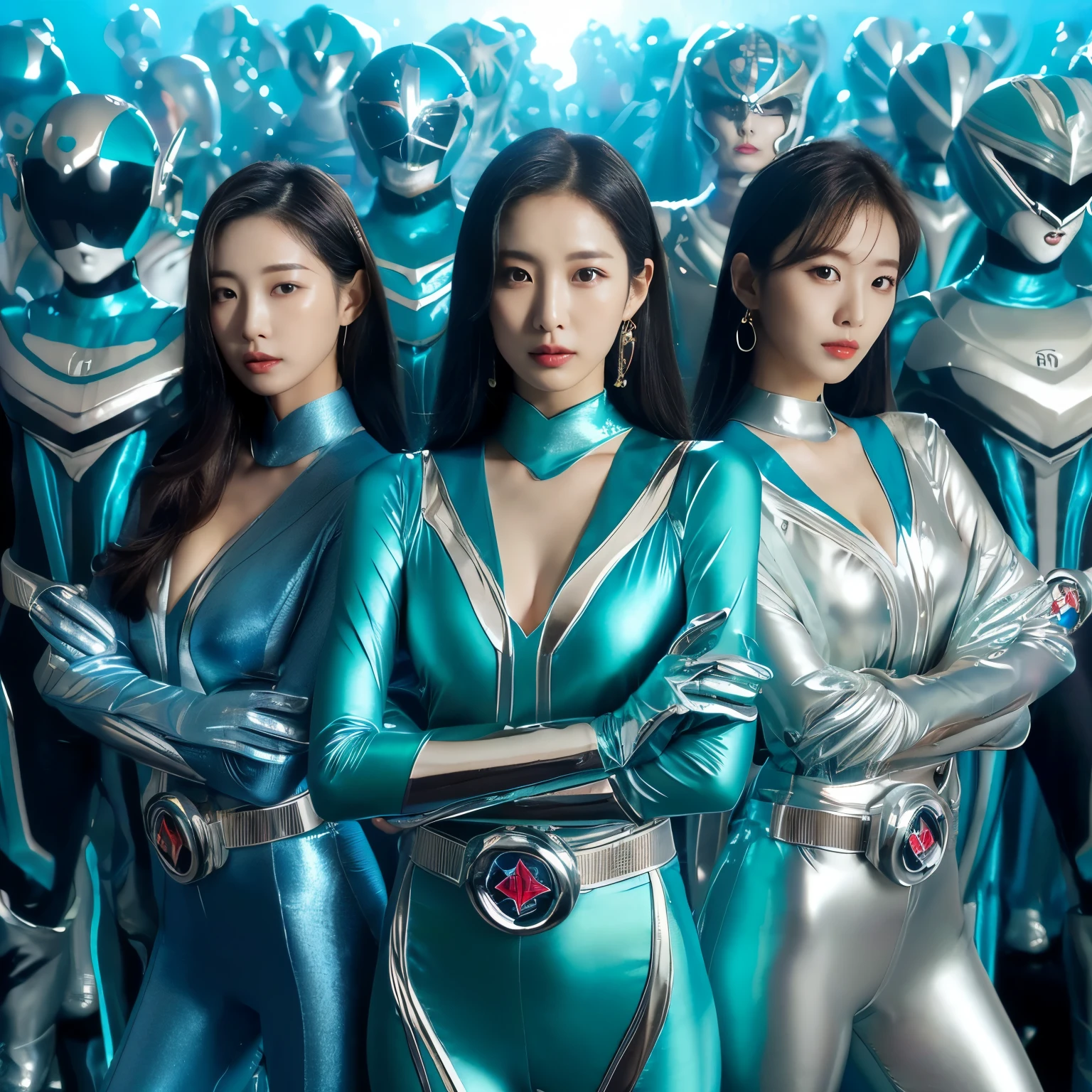 best image quality、Super high resolution、(realism:1.4)、Korean beauty star、The most beautiful KPOP star、horny face、Horny Korean makeup、erotic expression、A body that makes you want to touch it、erotic photos、((Realistic shiny satin fabric texture、High-gloss stretch satin fabric that is smooth and smooth to the touch.、The drape of the curved part of the shiny satin fabric、strong shiny costume、The smooth and beautiful quality and luster of the costumes、A shiny costume made of high-quality satin fabric with high density.、Smooth to the touch oil light liang ice 縝绸 ultra-class battleship skin coat COS、Super Sentai Women's Heroine Suit、Texture of costumes that satin fetishists respond to、Thin, glossy stretch satin fabric)),8K photo quality