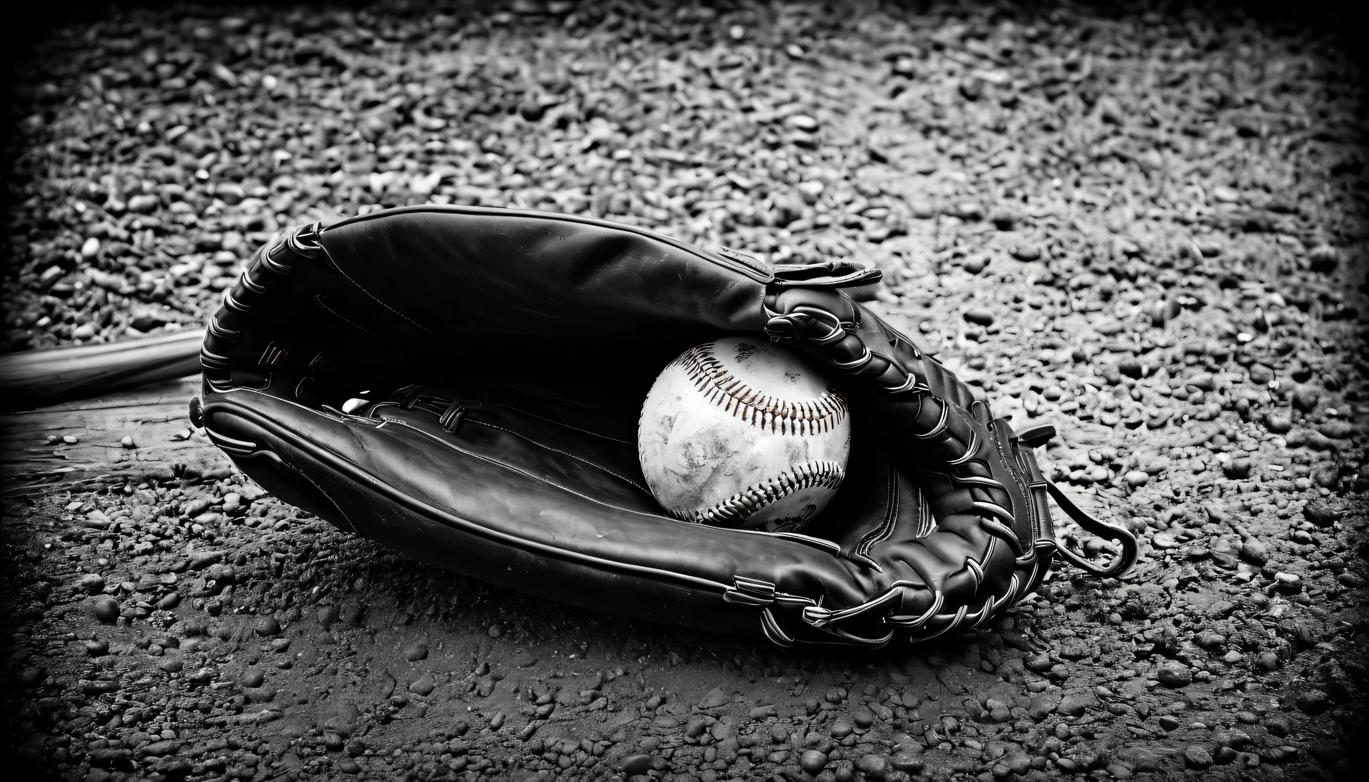 (baseball),collage,photography,gritty texture,black and white(monochrome),vintage style,seamless blending,textured background,classic baseball,retro,centered composition,close-up shots,cleats,baseball bat,gloves,stadium,home plate,baseball diamond,dusty,weathered,aged,crackling paint,old-fashioned,striking contrasts,high contrast,emotion,authentic,authenticity,rays of light,dramatic shadows,detaiented,dynamic,action shots,high-speed shots,fast-paced,blurry motion,sharp focus,high-res,black and white film,grainy,sepiatone,image overlay,abstract patterns,striking composition,visual impact,excitement,energy,history,legacy,tradition