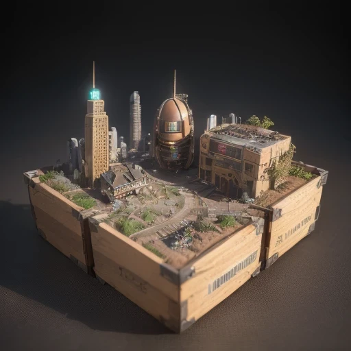 3598年Mars realistic model, (split ends, original photo, best quality, masterpiece:1.4),Steampunk Cyberpunk 6820 City,(CyberpunkMars light:1.3), Mars (related to land),(in a small nature box:1.3),Isometric, small nature, landscape on foundation,landscape,