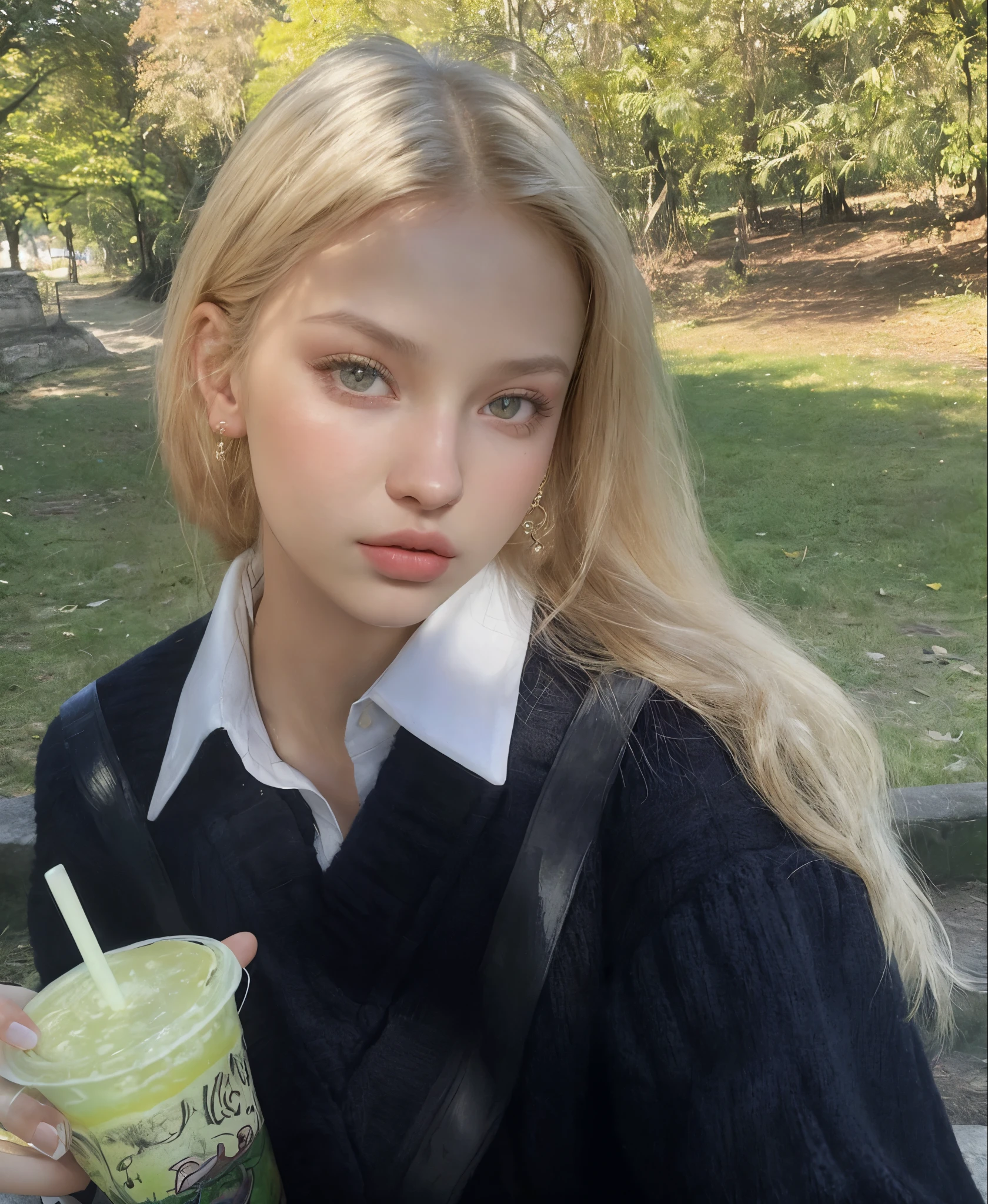 mulher loira com uma bebida em um parque, Yelena Belova, estilo de julia razumova, Anna Nikonova aka Newmilky, com longos cabelos loiros, Dasha Taran, angelina stroganova, Uma garota com cabelo loiro, modelo do instagram, Yulia Gorokhova, Aleksandra Waliszewska, Retrato de Sophie Mudd, jennie blackpink, lisa blackpink 