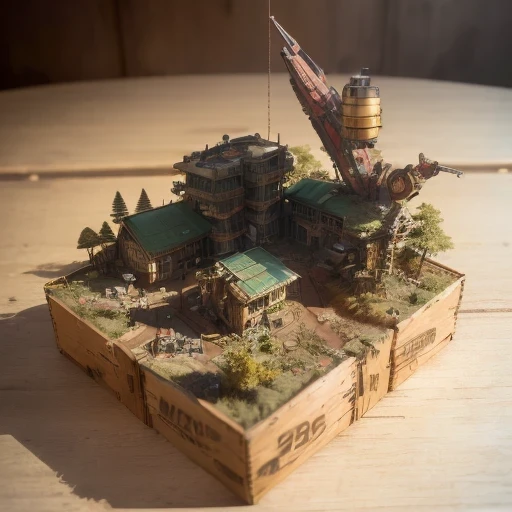 3598年Mars realistic model, (split ends, original photo, best quality, masterpiece:1.4),Steampunk Cyberpunk 6820 City,(CyberpunkMars light:1.3), Mars (related to land),(in a small nature box:1.3),Isometric, small nature, landscape on foundation,landscape,