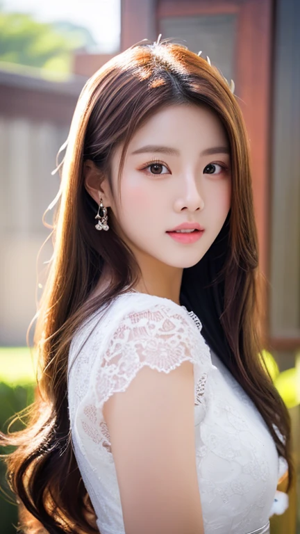 a close up of a woman with long hair wearing a dress, gorgeous chinese model, gorgeous young korean woman, beautiful south korean woman, cai xukun, beautiful young korean woman, full body xianxia, ruan jia beautiful!, yanjun chengt, beautiful girl model, by Yang J, inspired by Huang Ji, realistic. cheng yi, xianxia