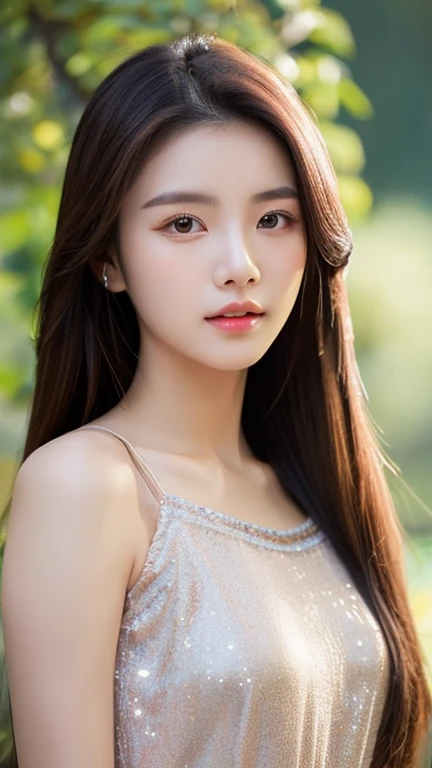 a close up of a woman with long hair wearing a dress, gorgeous chinese model, gorgeous young korean woman, beautiful south korean woman, cai xukun, beautiful young korean woman, full body xianxia, ruan jia beautiful!, yanjun chengt, beautiful girl model, by Yang J, inspired by Huang Ji, realistic. cheng yi, xianxia