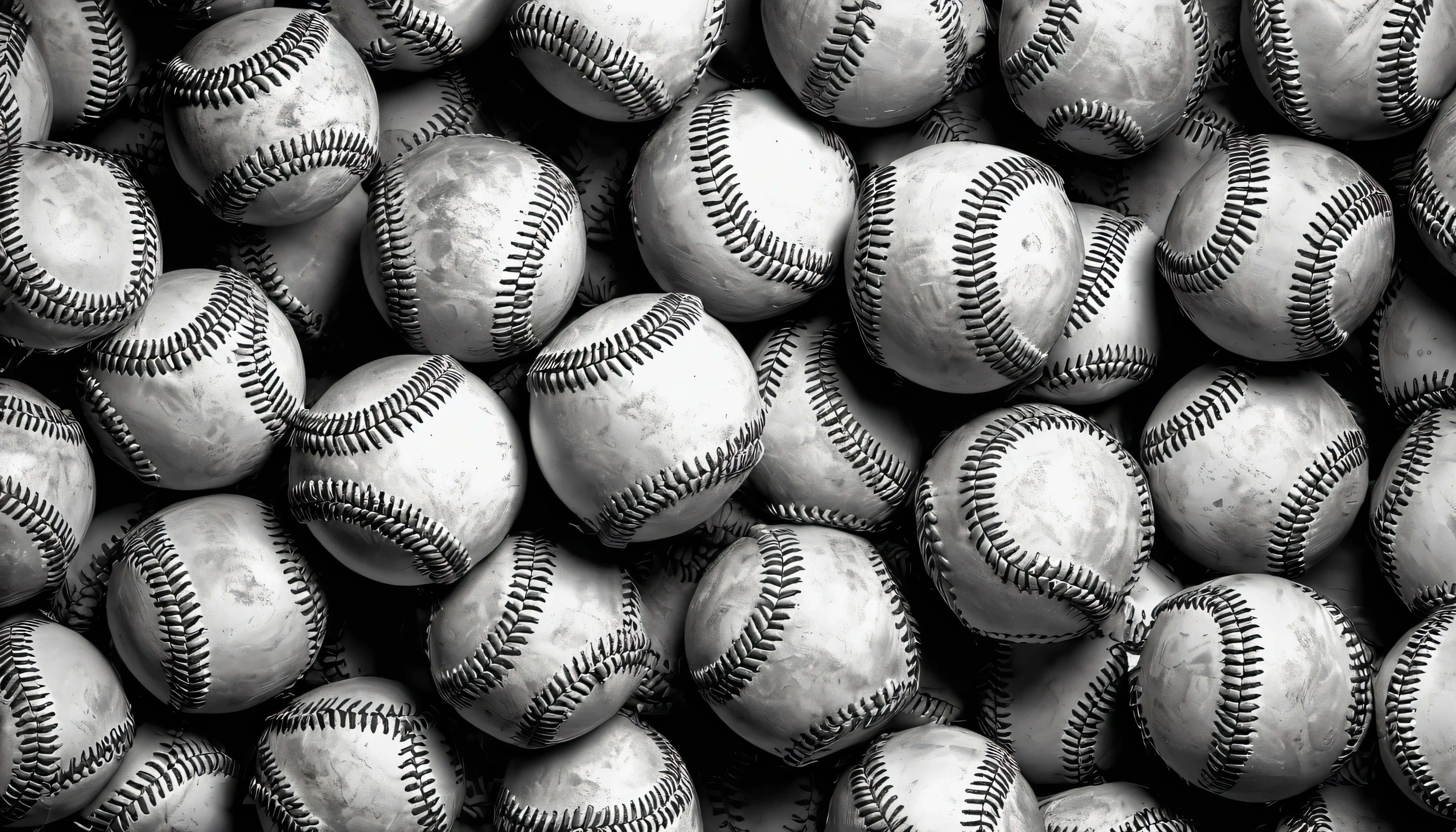 (baseball pictures,collage,wallpaper pattern:1.1,no humans present:0.9),(best quality,4k,8k,highres,masterpiece:1.2), black and white(monochrome),vintage style, seamless blending, textured background, classic baseball, retro, visual harmony,interesting composition, sharp focus,light and shadow,abstract backgrounds,striking contrast