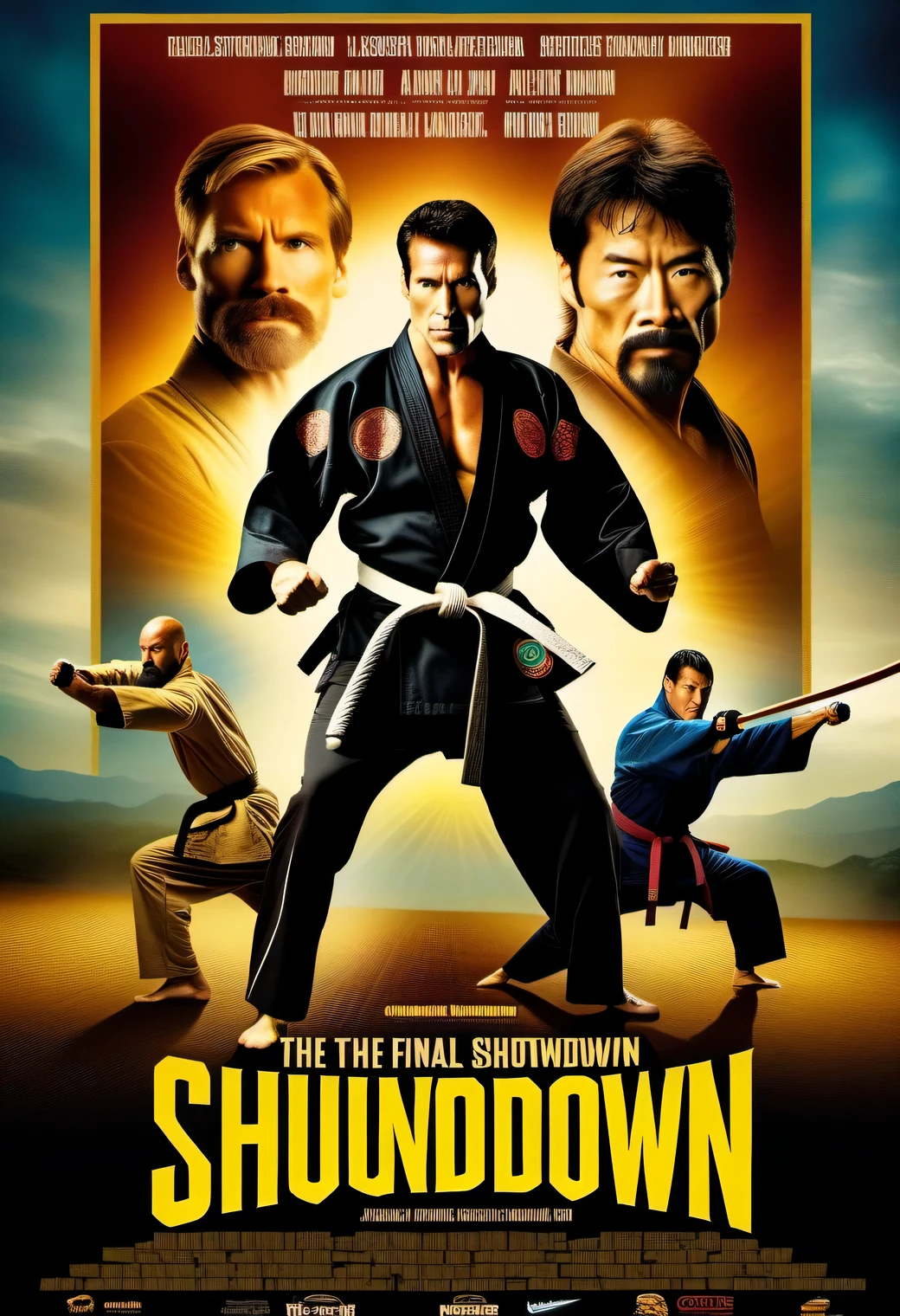 The poster for the film Final fight directed by David Havener in the genre of action with martial arts, actors Gillian McWhirter, Kelly McClung, Vinnie Lee, text "Final fight" posted on the poster