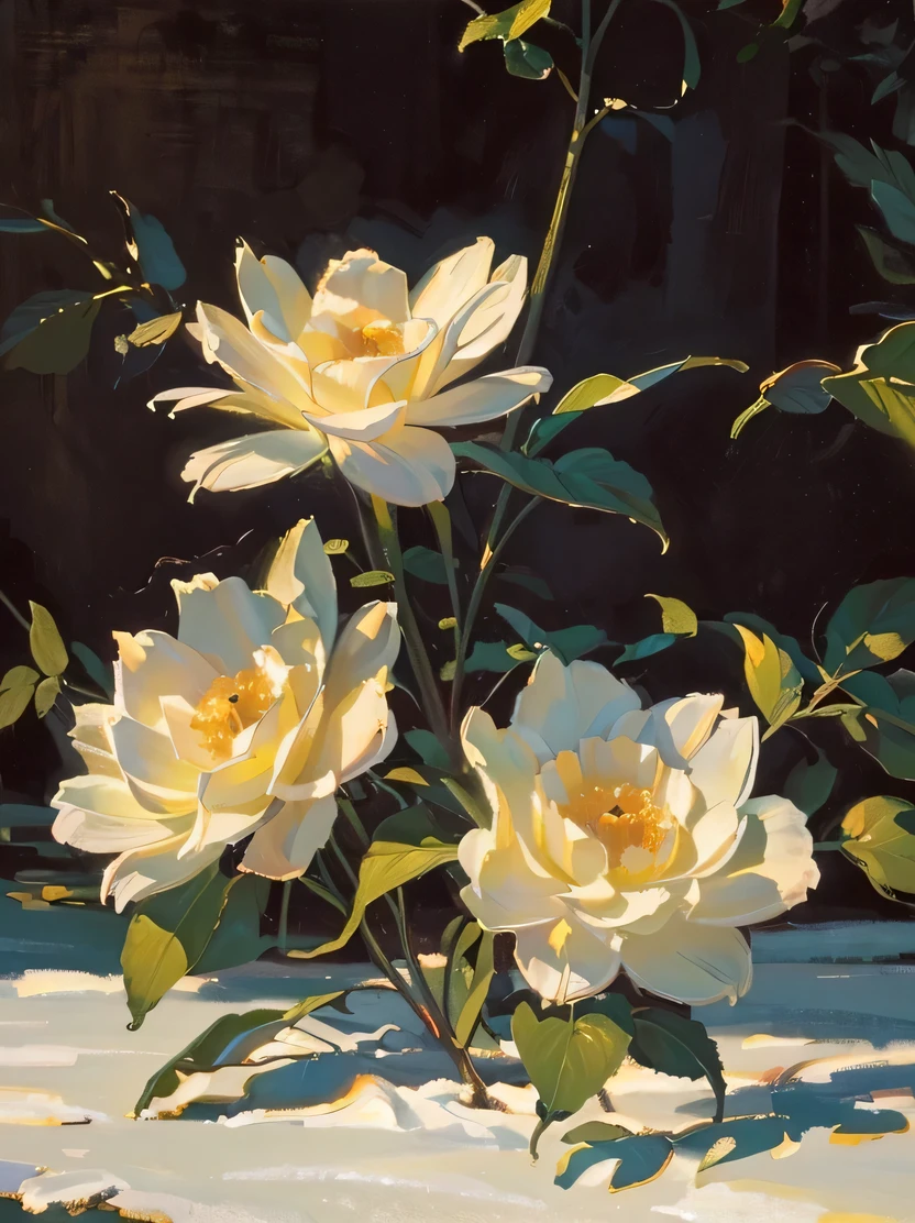 ((masterpiece、highest quality、Super detailed、High resolution、realistic、sharp focus、cinematic lighting))、((there are no humans))、(highly detailed colorful)、high contrast、rare flora and fauna garden、perfect composition、Best exhibition、professional oil painting、masterpiece