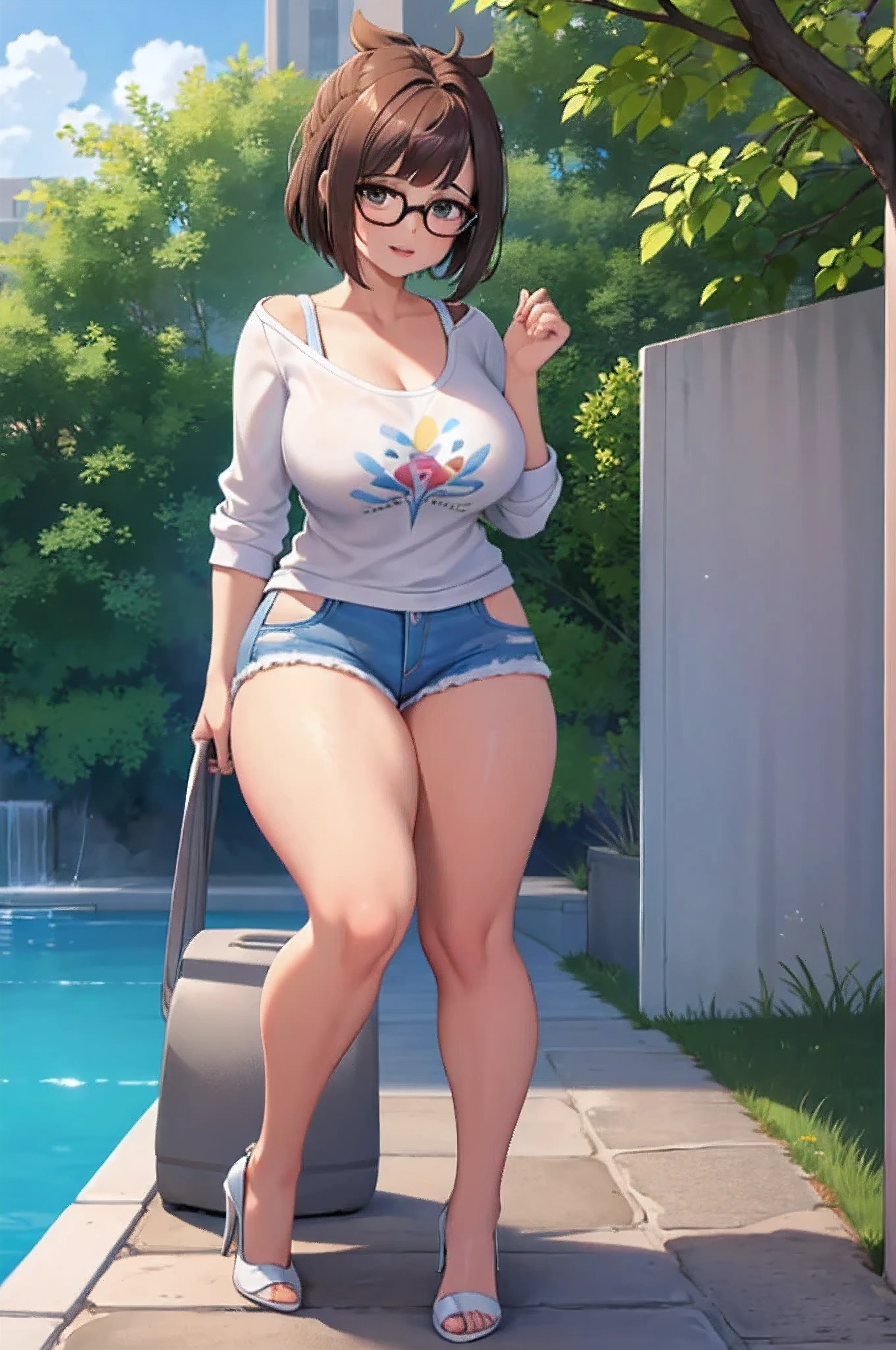 my supervision, desnudo tits, desnudo, tacones altos, muslos, Pussy, cuerpo completo, pantalones vaqueros ajustados, grueso