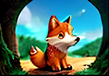 A cute fox who lives in a magical valley for a story