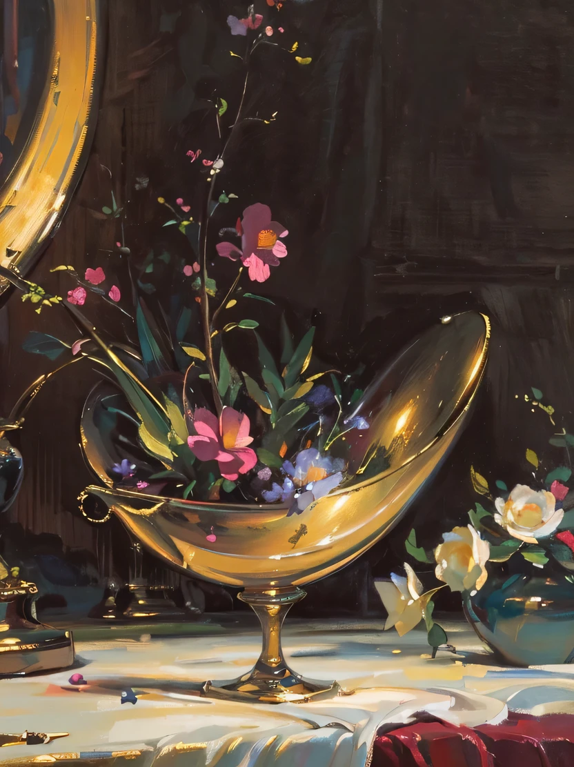 ((masterpiece、highest quality、Super detailed、High resolution、realistic、sharp focus、cinematic lighting))、((there are no humans))、(highly detailed colorful)、high contrast、rare flora and fauna garden、Cat、perfect composition、Best exhibition、professional oil painting、masterpiece