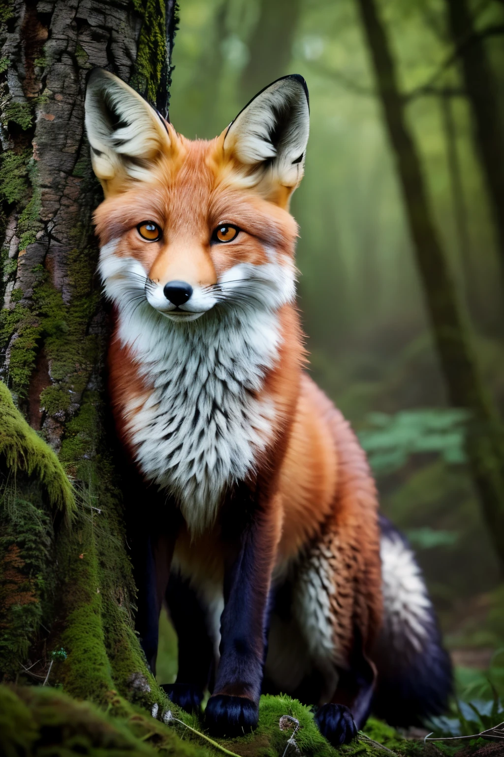 Anthropomorphic fauna with a fierce belief in tomorrow, radiating hope amidst the wilderness, captures the hearts in this award-winning portrait. The intricately detailed, hyperrealistic image features a majestic fox, its large, bright eyes reflecting the optimism of tomorrow. Its lush, golden fur contrasts beautifully with the verdant backdrop of the forest, creating a breathtaking, cinematic scene. Taken with utmost care and precision, the high-definition, 4k photo (ISO 1000, 1/250), using a Canon EOS R5, boasts exceptional clarity and depth. The post-processing was done meticulously