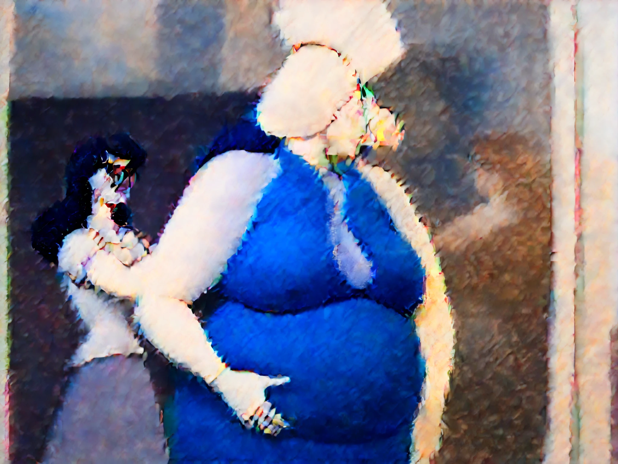2 women subjects,((rubbing and grabbing fat)) a 20 year old woman patient with ((stuffed_belly)) ((belly_grab)), fat blonde older nurse with glasses ((big smile)) with red hair and blonde highlights, in the style of Norman Rockwood, highly realistic oil painting, good anatomy, good arms, realistic arms and torso, detailed clinic background,