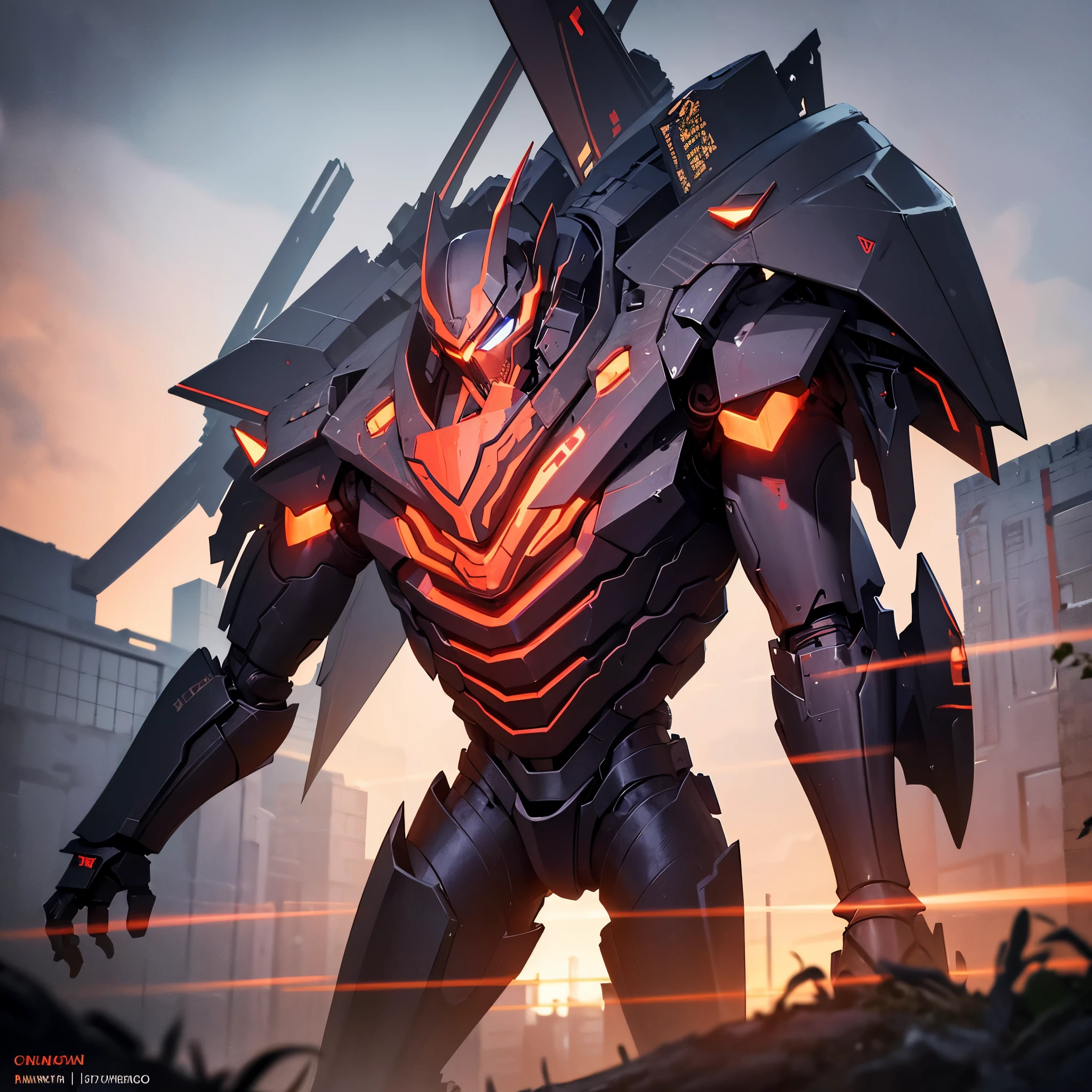 A battered cyborg samurai, with obvious damage, is facing off against the evil boss Mecha ninja in an urban decay setting. The scene unfolds with intense energy as the cyborg samurai prepares to engage in an epic battle. The cyborg samurai stands tall, emanating a sense of perseverance and determination. The surface of its body reveals the wear and tear of countless battles, with battle scars and damaged armor adding to its fierce appearance. The cyborg samurai possesses a blend of futuristic technology and ancient samurai aesthetics, embodying the spirit of traditional Japanese warriors in a cybernetic form. The color scheme of the cyborg samurai showcases elements of the traditional Japanese culture, with a focus on vibrant and contrasting hues. The color palette includes rich reds, deep blues, and vibrant gold, representing the iconic Japanese color scheme. These colors add an exquisite touch to the visuals, creating a sense of authenticity and cultural significance. On the other side, the evil boss Mecha ninja stands in a purple chrome color scheme, exuding an aura of mystery and power. The purple chrome finish highlights the ninja's advanced technological enhancements, giving it an otherworldly appearance. The Mecha ninja's design is sleek and agile, with sharp edges and an intimidating presence. The urban decay setting adds a gritty and dystopian atmosphere to the scene. The backdrop is filled with dilapidated buildings, overgrown vegetation, and decaying infrastructure, signifying the aftermath of a once-bustling city. The crumbling structures and faded graffiti emphasize the sense of abandonment and desolation. In terms of image quality, the prompt demands the highest standards. The generated image should possess the best quality, with a resolution of 4k or 8k. The level of detail should be ultra-detailed, approaching photorealism. The lighting should be carefully designed, with studio lighting techniques enhancing the overall impact of the image. The co
