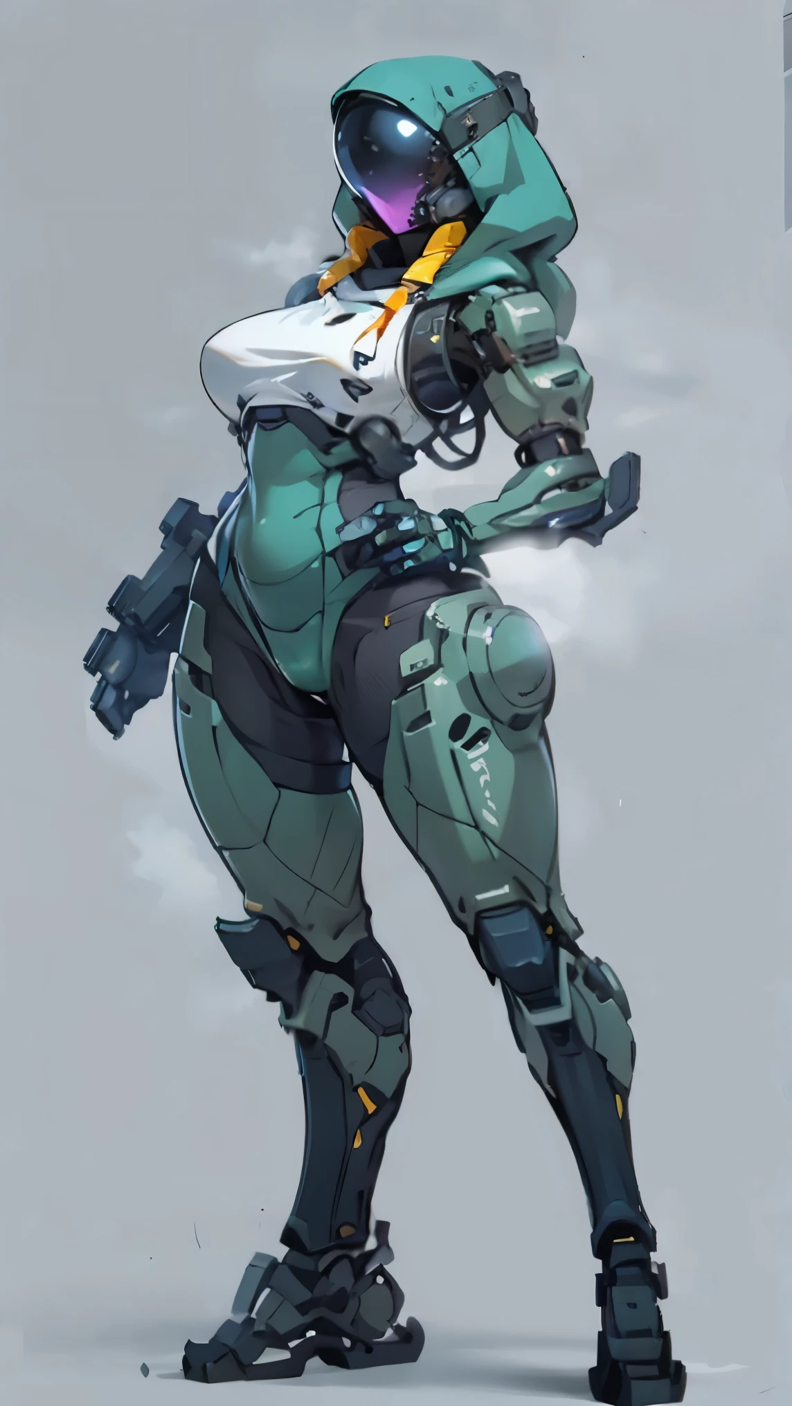 Masterpiece, High quality, ((character concept art)), ((character design sheet, same character))
a futuristic-looking female military commander, wearing a ((kevlar helmet)) and is dressed in ((turquoise suit)), holding weapon, holding gun, wearing epTactical, XCOM game inspired, XCOM character, ((wide hips)) tall, video game character design, accessories,
Expert high detail concept art, comic book style, intricate comic book outline line work, flat colors, concept art, solid background ((huge tits)) ((hoodie)) perfect hands, perfect body, ((nsfw)) ((pussy)) (hoodie) ((tits))