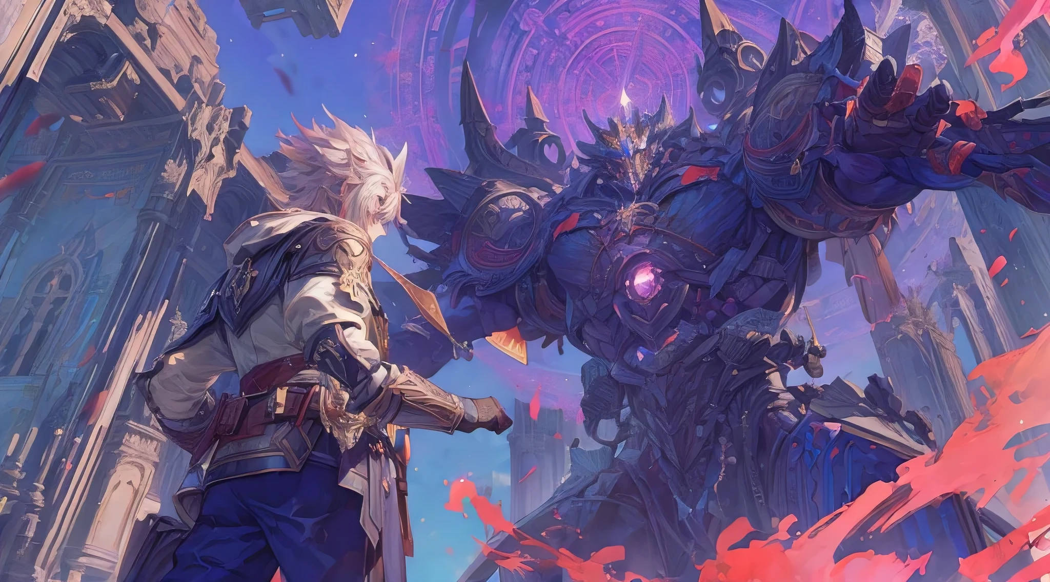 (best quality, masterpiece:1.2), ingame screenshot, from a 2024 jrpg game, final boss, elaborate details, vibrantm, clean lines, 32k, uhd, pbr, hdr
