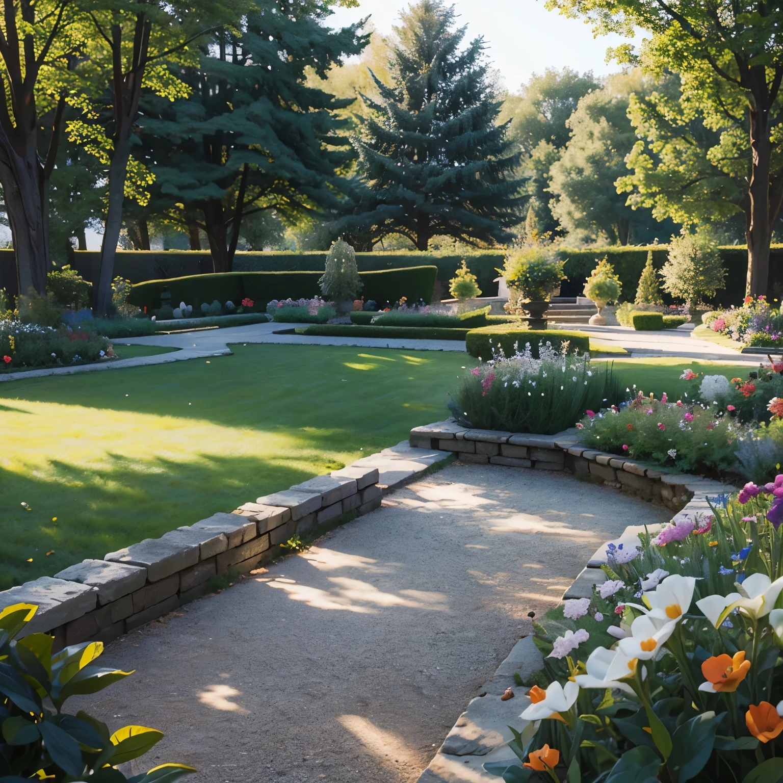 Realistic,realistic details,European Garden,bright warm sun