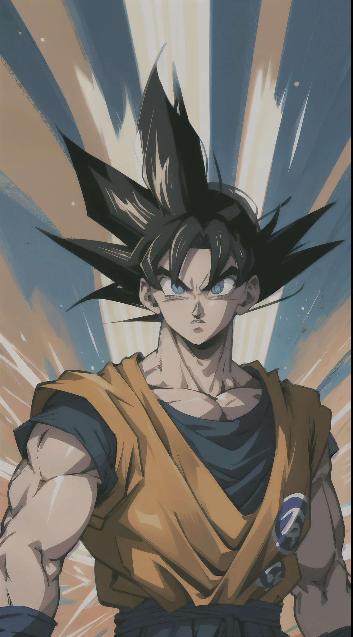 Real life Goku, realistic, detailed, perfect, perfect eyes, detailed face, black hair