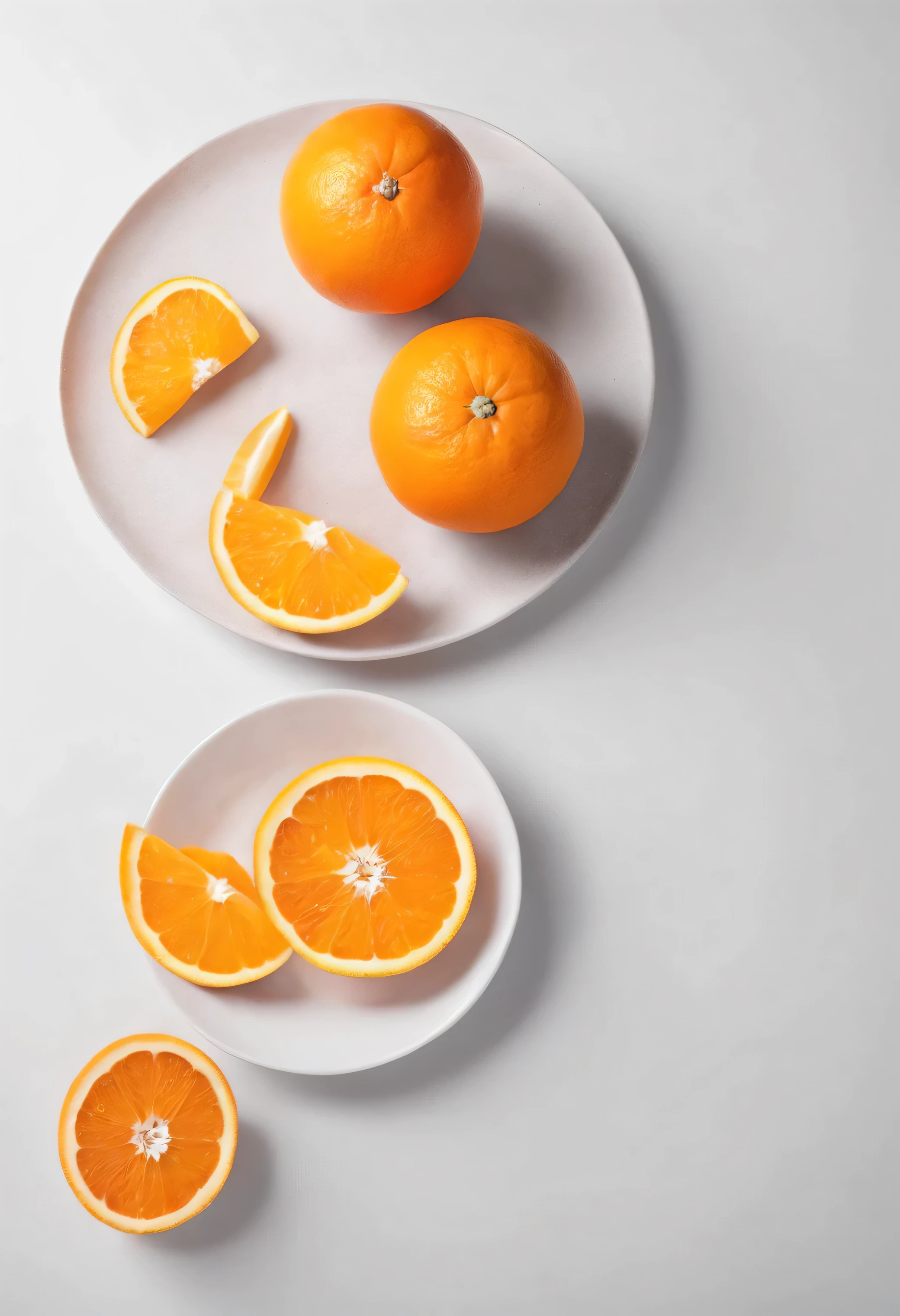 one orange, white background