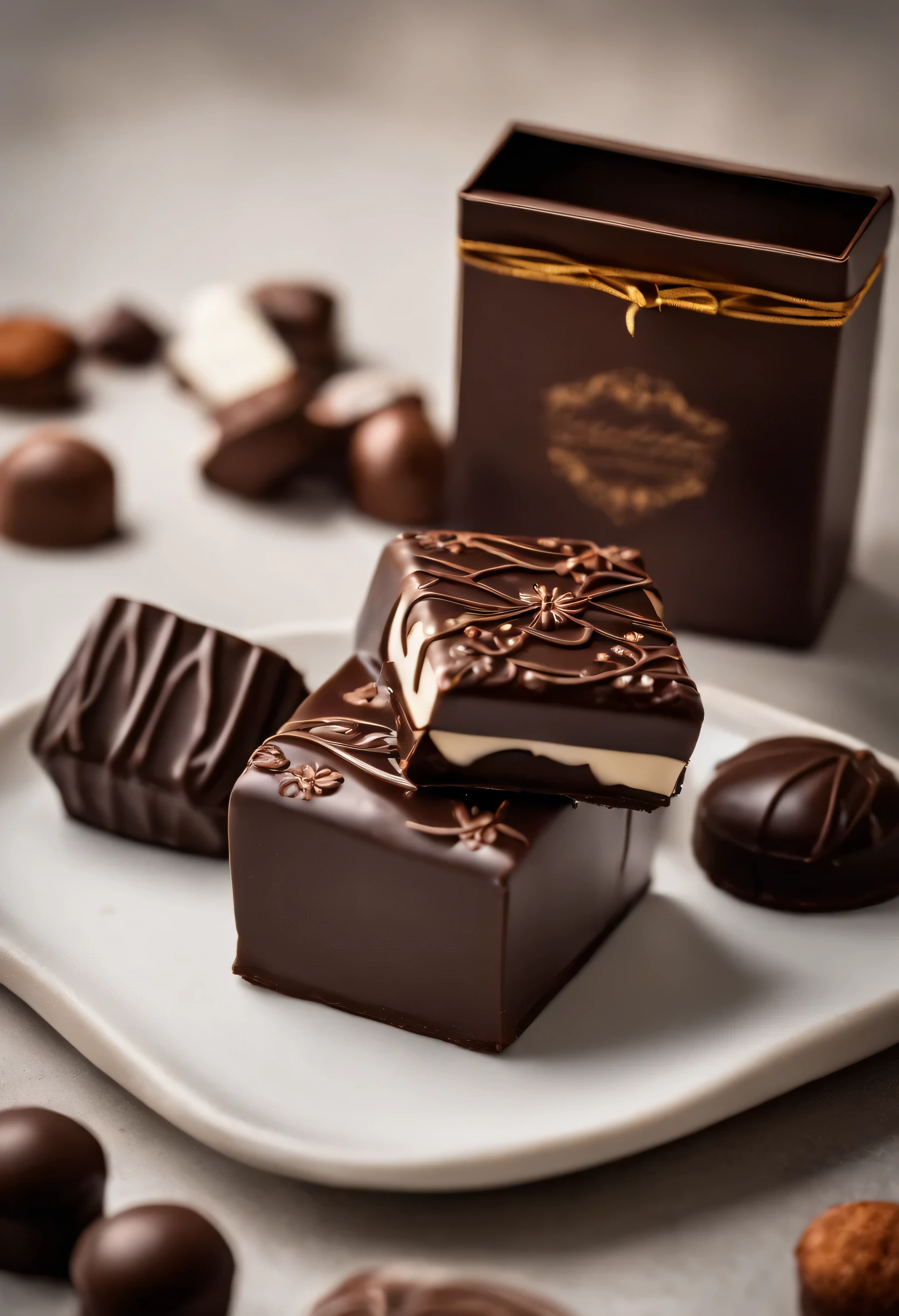 chocolate gift, white background