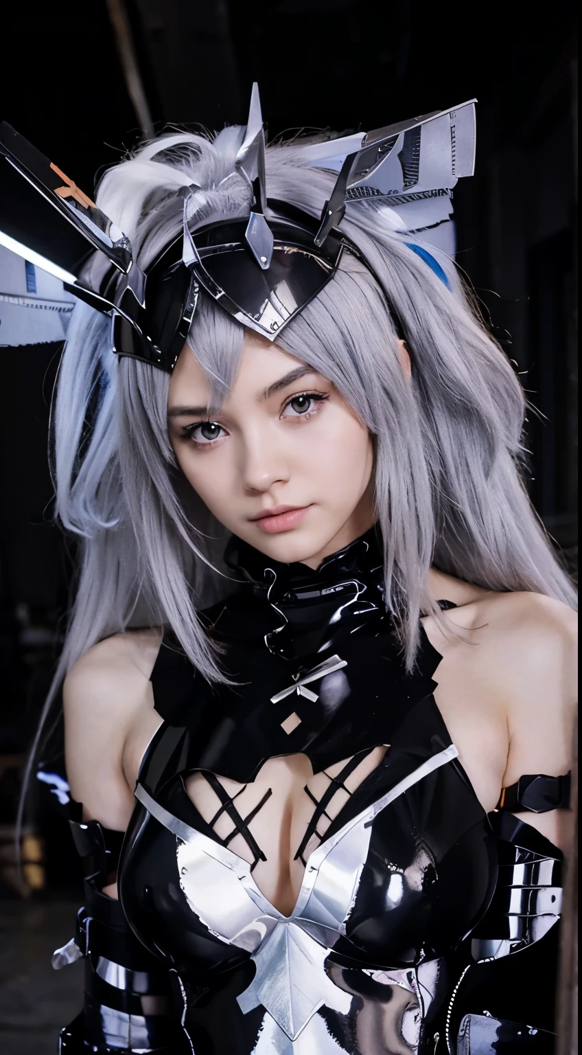 sexy bare shoulder anime girl in armor