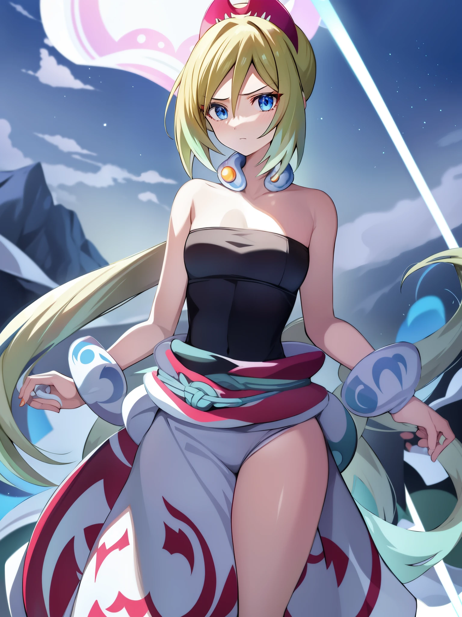 Pokémon、Extremely cold pure white frozen ground、Kai、Pokémon LEGENDS Arceus、The girl who is the leader of the Shinju group。First person is「I」。He has a serious and manly personality.、We cherish the fearlessness of the vast expanses of the Jade region.。The color is inspired by pearls with a prominent red color.、She wears skimpy clothes reminiscent of southern people.、He stands out in Jade, where most people wear thick clothing due to the cold climate.。I was so hot that I was completely exhausted when I came to the volcano.。Stones are embedded in rings such as collars.、