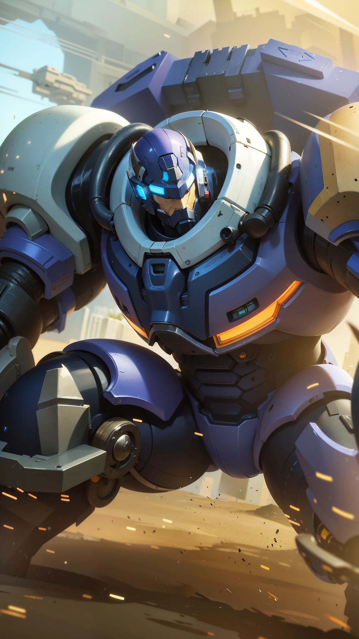 a close up of a robot with a large body and a helmet, official splash art, reinhardt from overwatch, pharah, vanillaware artwork, league of legends character art, riot games concept art, arcane jayce, iconic character splash art, orianna, league of legends concept art, league of legends splash art, nasus, sigma from overwatch
