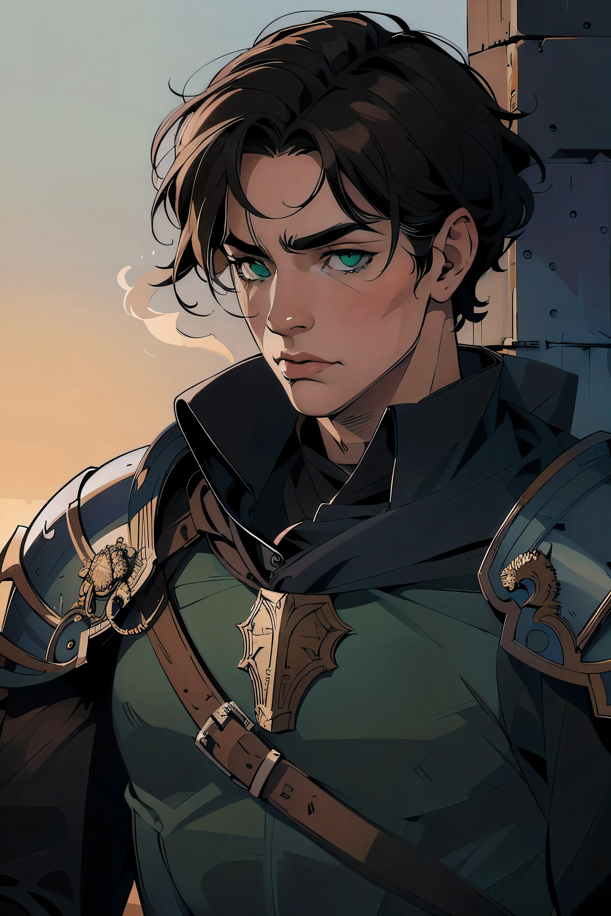 ((best quality:1.1)(masterpiece,best quality,absurdres,beautiful,detailed,cell shading,Hd,well drawn eyes)),deep emerald green eyes