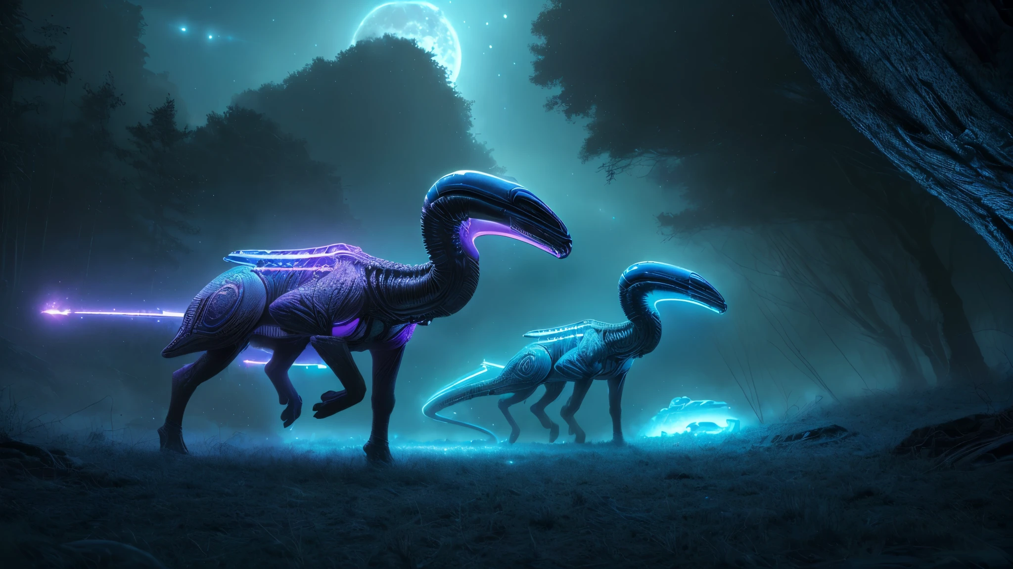 (best quality,4k,8k,highres,masterpiece:1.2),ultra-detailed,realistic,alien animal,extraterrestrial creature,unknown species,dramatic lighting,vivid colors,unearthly landscape,sci-fi