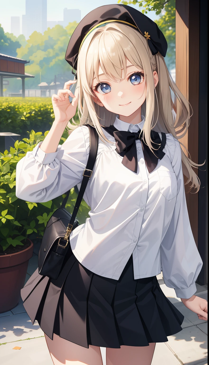 1 girl、smile、pretty girl、shirt、skirt、(small breasts)、Portrait from the crotch up、cute underwear、