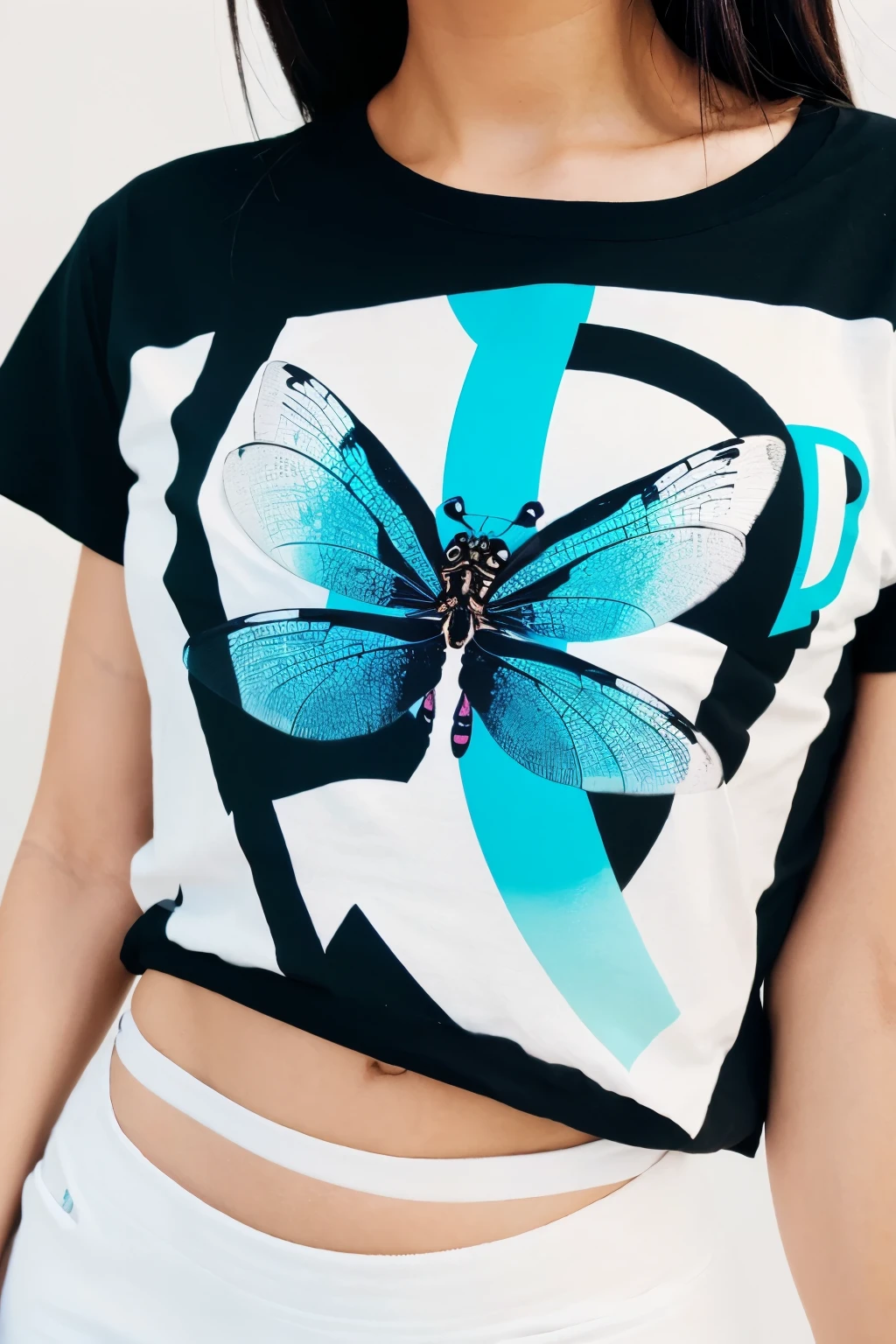 create beautiful t-shirt design graphic of dragonfly with the text "DRAGONFLY"