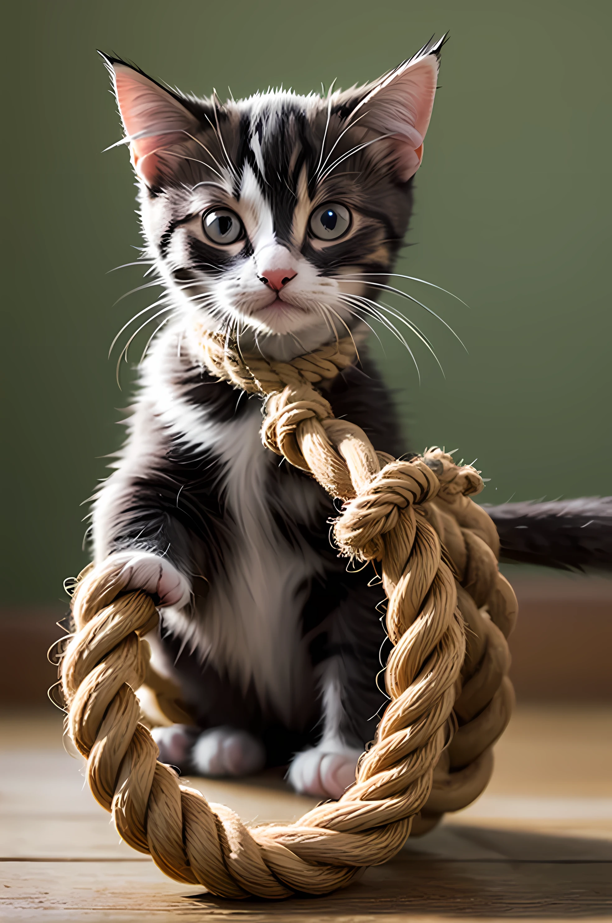 a kitten made of rope