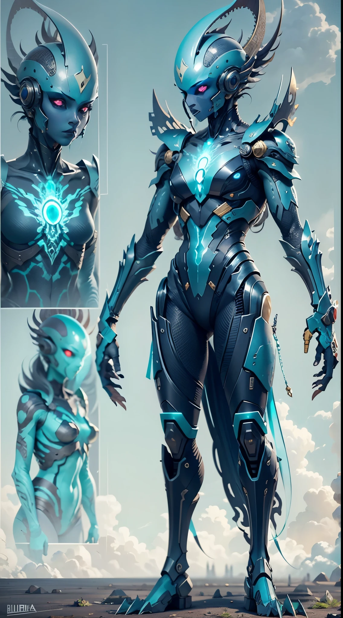 Create hyper-verbose, Best quality, A high-resolution masterpiece,Depict umbra elements,Non-humanoid alien creatures,Exudes perfect blue energy, Highqualityshadow, Photorealistic,