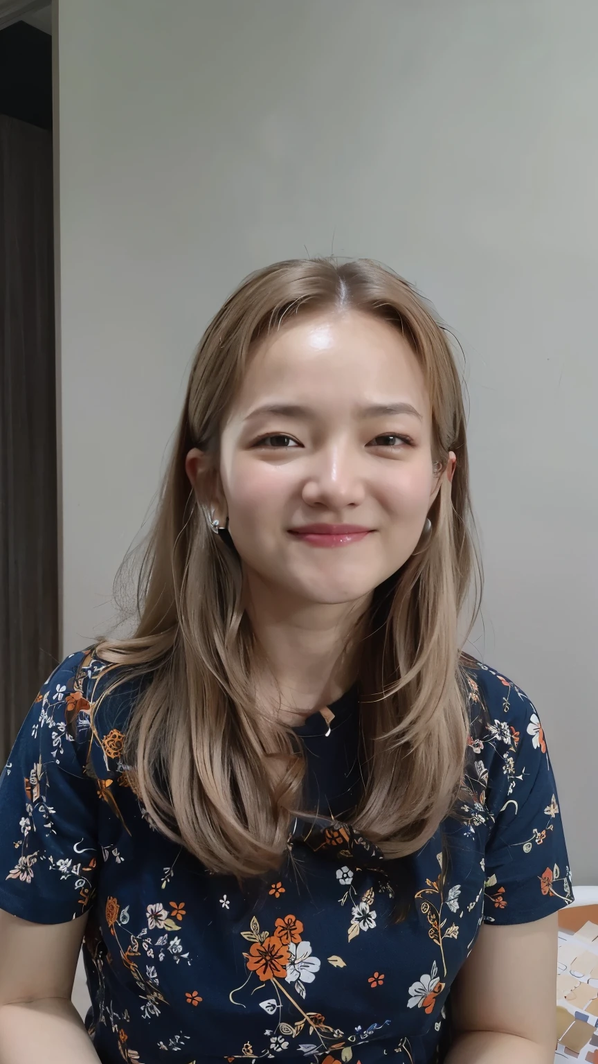 platinum highlight with milk tea brown color hair, cool color