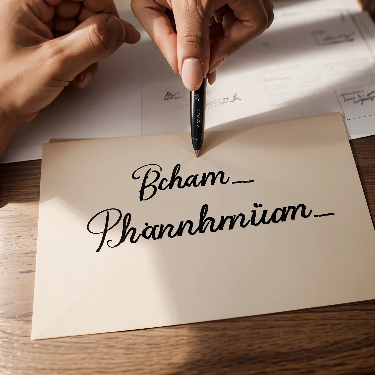 Generate Handwriting Signature Named " Bhushan Chavan "