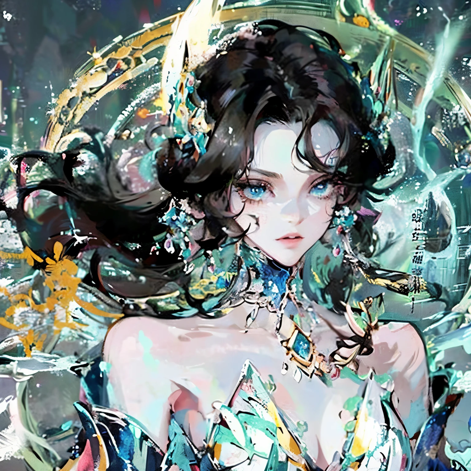 Anime girl sitting on rock,The background is a dragon, Anime fantasy illustration, queen of the sea mu yanling, a beautiful fantasy empress, Anime fantasy artwork, Asian Woman Water Elemental, beautiful fantasy anime, cyan chinese dragon fantasy, Fantasy art style, ((a beautiful fantasy empress)), 2. 5 D CGI anime fantasy artwork, goddess of the sea