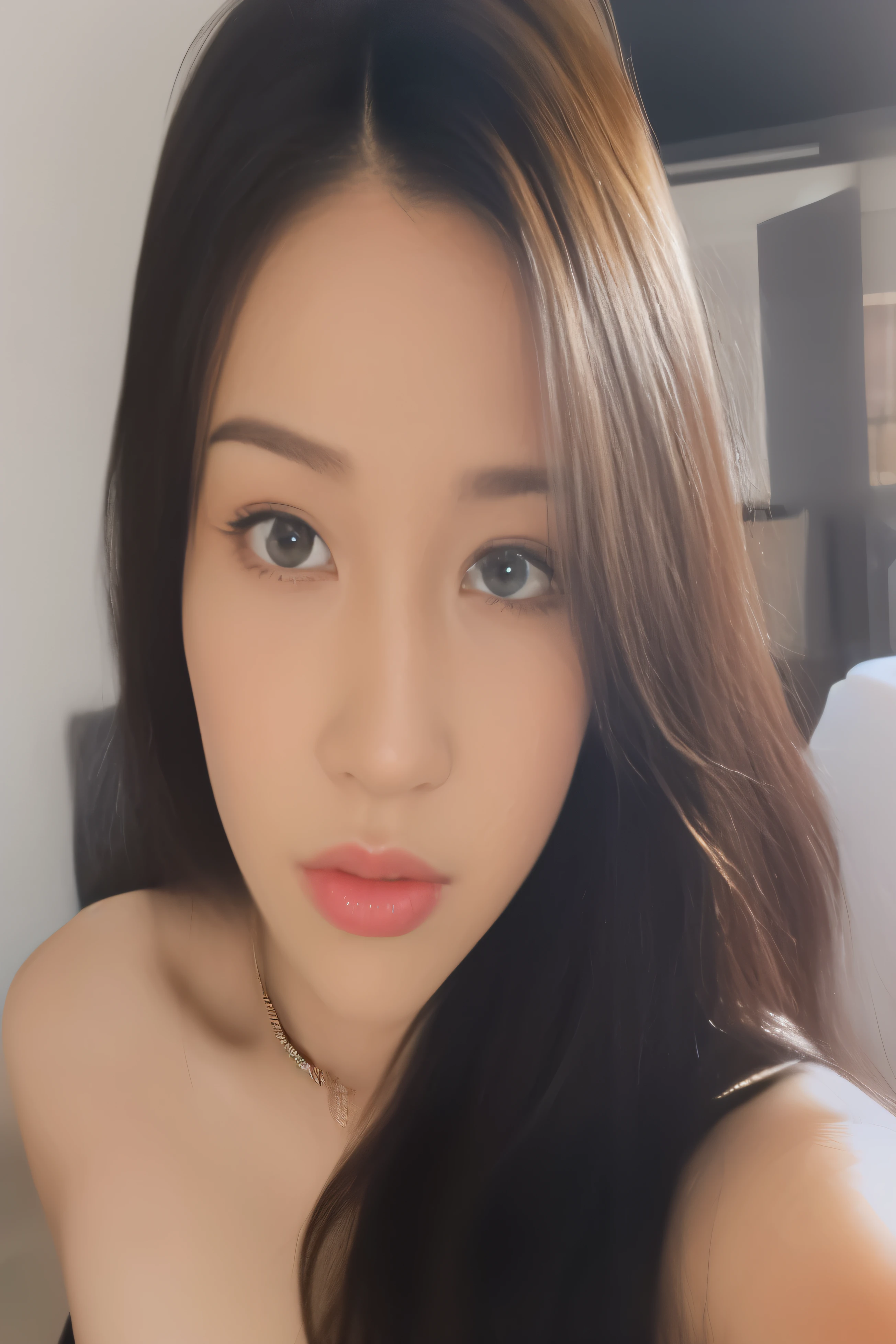 there is a woman with long hair and a necklace on, 2 8 years old, 2 7 years old, 2 9 years old, 2 3 years old, cindy avelino, 2 2 years old, mai anh tran, 21 years old, 1 8 yo, 18 years old, 2 4 years old, an asian woman, full body