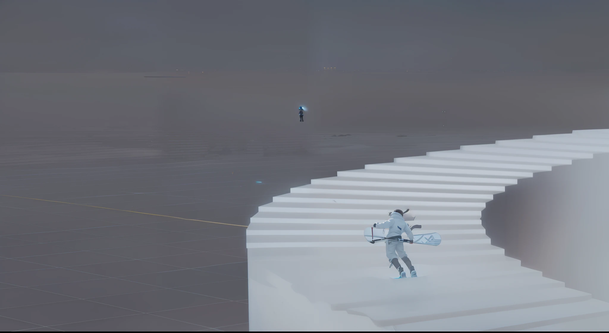 there is a man standing on a ledge with a snowboard, unreal engine 5 demo, unreal engine 5 showcase, gameplay footage, gameplay video, solo performance unreal engine, unreal engine 5 detail, unreal engine 5 », unreal engine cinematic, screenshot from game, unreal engine cinematic smooth, unrealengine 5, unrealengine5, unreal 6 breathtaking detailed