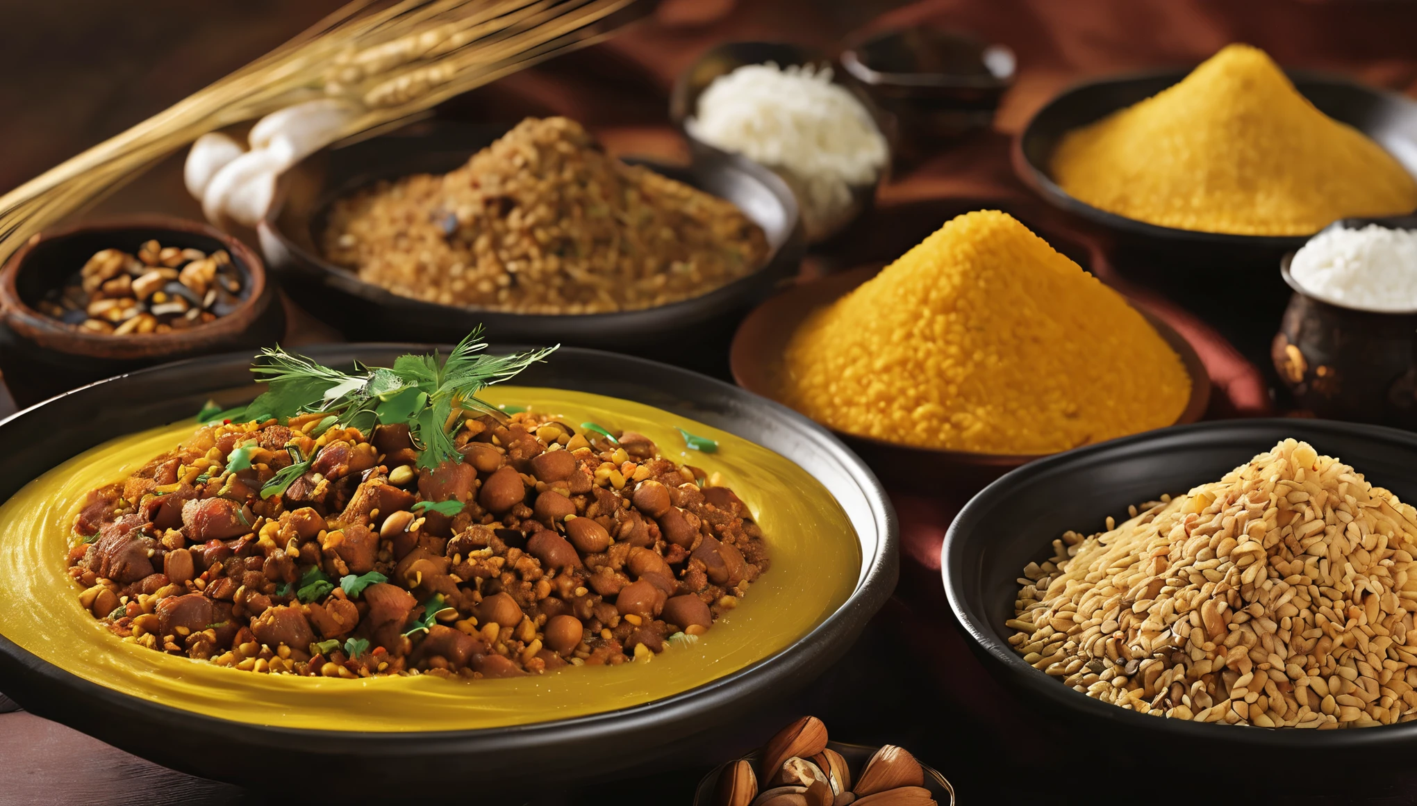 Embark on a sensory journey to the heart of Arabian cuisine as we delve into the timeless allure of Harees, a dish steeped in tradition and flavor. Envision a scene that captures the essence of culinary artistry: a bubbling cauldron enveloped in steam, where hearty grains of wheat meld seamlessly with tender shreds of succulent meat, simmering in a symphony of spices that dance upon the palate.
In this culinary masterpiece, witness the transformation of humble ingredients into a tapestry of indulgence. Picture the creamy texture of wheat, slow-cooked to perfection, infused with the subtle aroma of aromatic spices and enriched by the depth of savory meats. Let your imagination soar as you envisage the garnish of toasted nuts and fragrant herbs, adding a touch of elegance to this rustic delight.
Capture the beauty of Harees in a captivating photograph: the golden hues of wheat kissed by the warmth of the sun, the rich tapestry of flavors intermingling in perfect harmony, and the inviting allure that beckons you to savor each spoonful. Let Harees become a visual symphony that celebrates the timeless traditions and culinary heritage of the Arabian Peninsula, inviting you to partake in a feast for both the eyes and the soul.